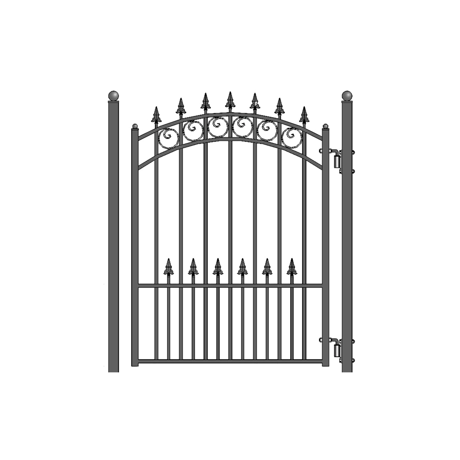 ALEKO SET18X4PRAD Prague Style Steel Swing Dual Driveway 18 ft with Pedestrian Gate 4 ft