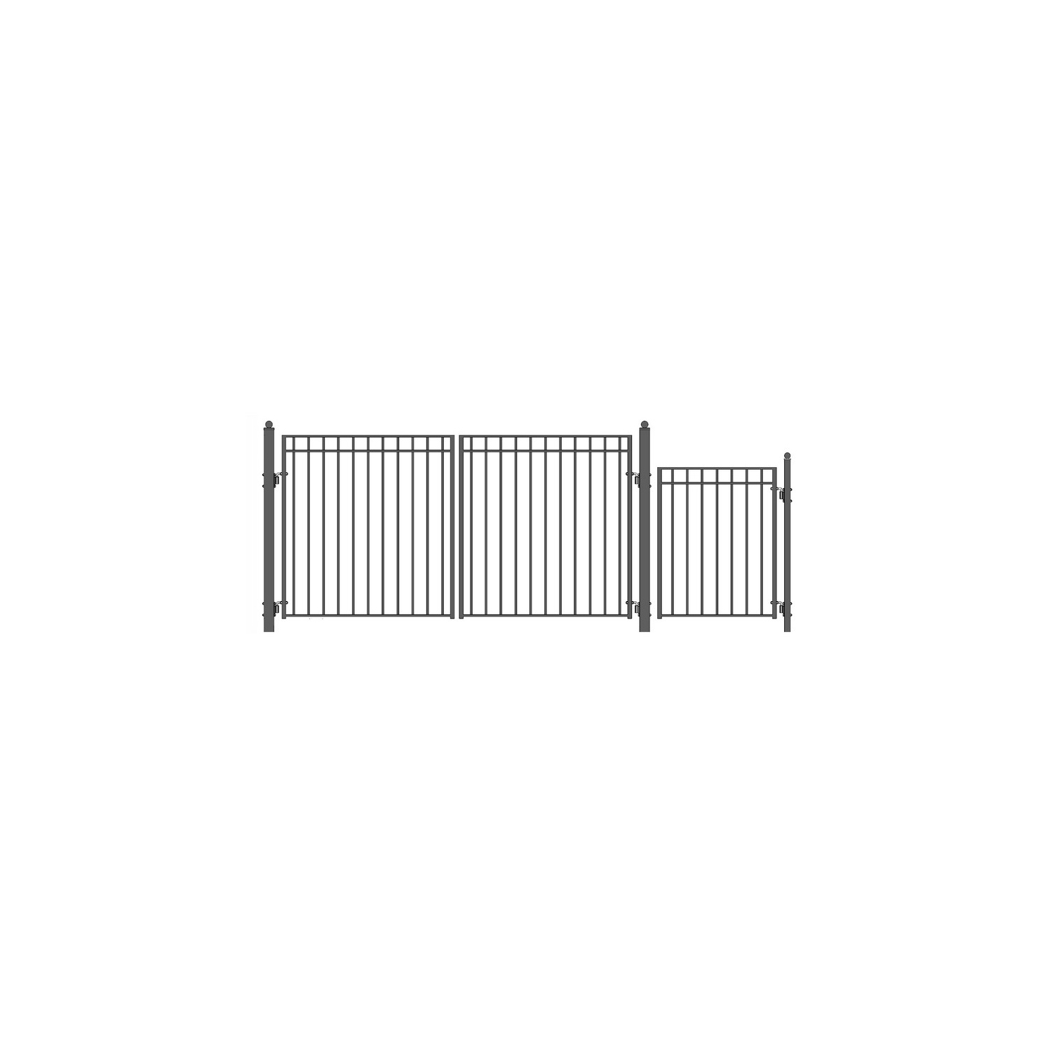 ALEKO SET12X4MADD Madrid Style Steel Swing Dual Driveway 12 ft with Pedestrian Gate 4 ft
