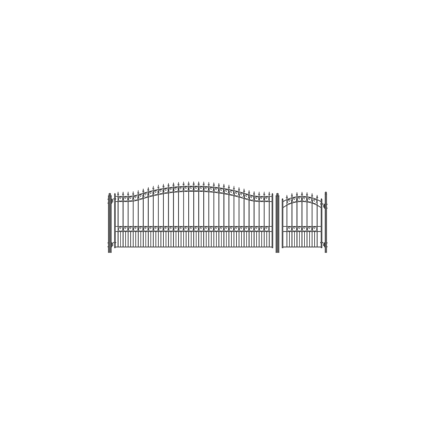 ALEKO SET18X4LONS London Style Steel Swing Single Driveway 18 ft with Pedestrian Gate 4 ft