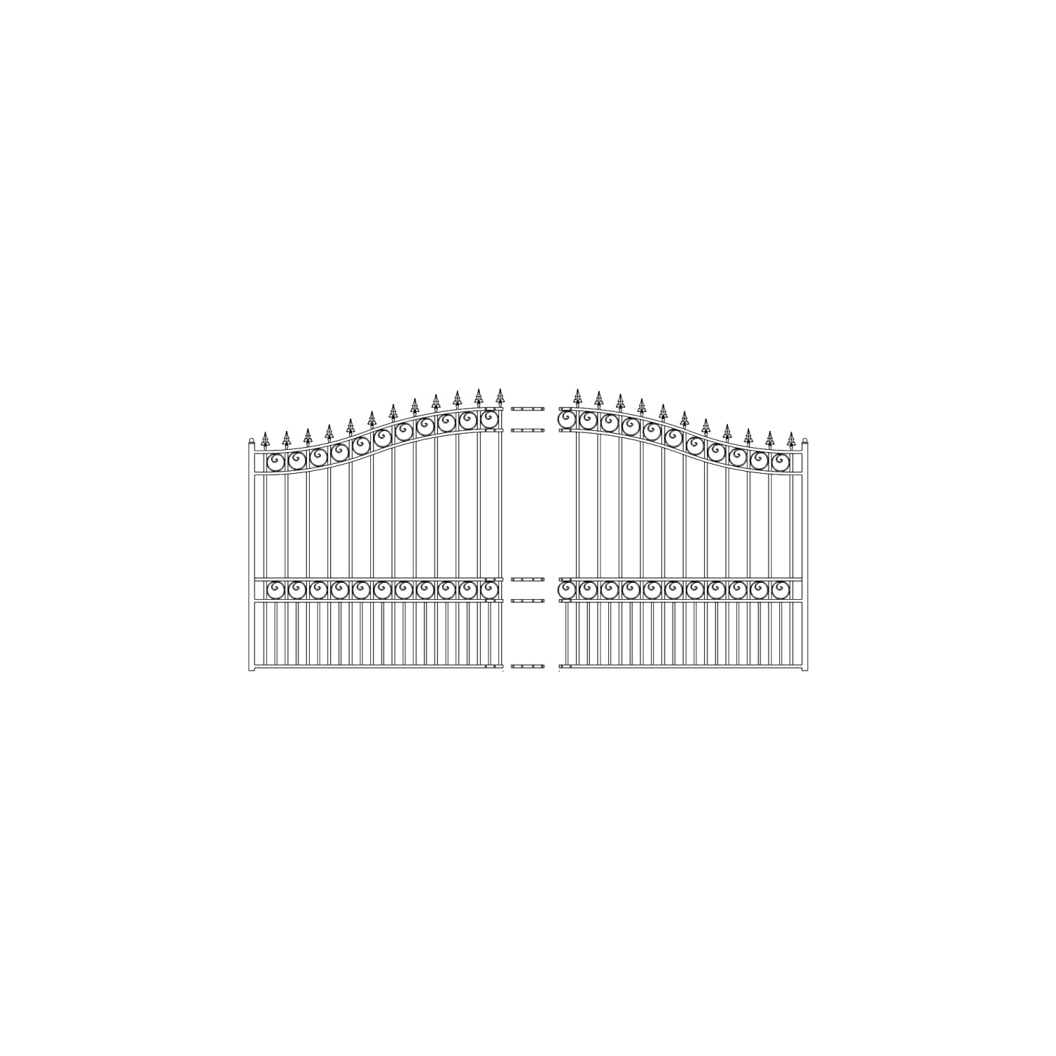 ALEKO SET18X4LONS London Style Steel Swing Single Driveway 18 ft with Pedestrian Gate 4 ft
