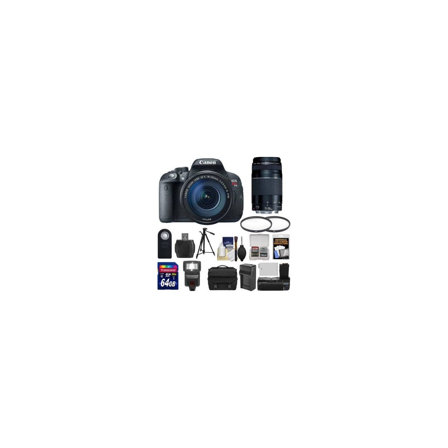 Canon EOS Rebel T5i Digital SLR Camera & EF-S 18-135mm IS STM Lens with 75-300mm III Lens - US Version w/ Seller Warranty