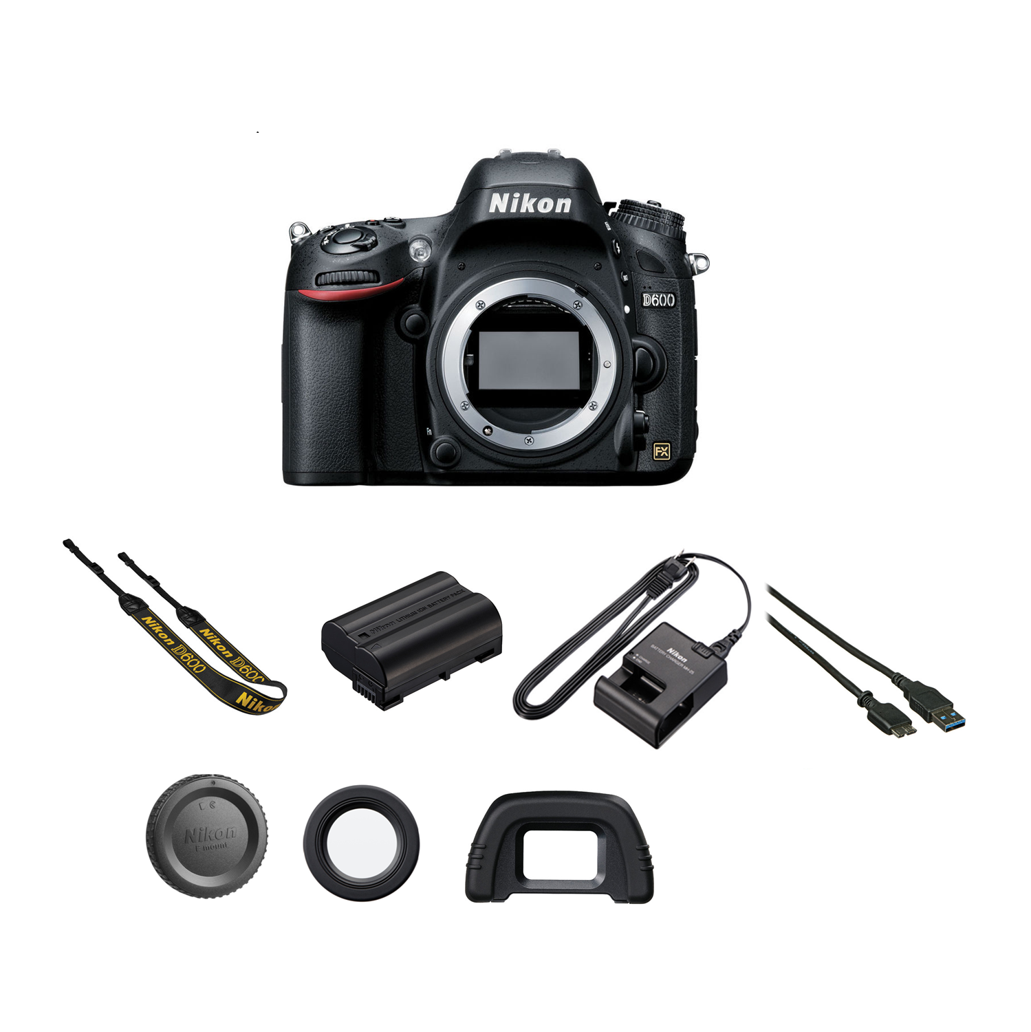 Nikon D600 DSLR Camera with 64GB Card | Sling Case | Flash | Grip| Battery & Charger + Remote Kit - US Version w/ Seller Warranty