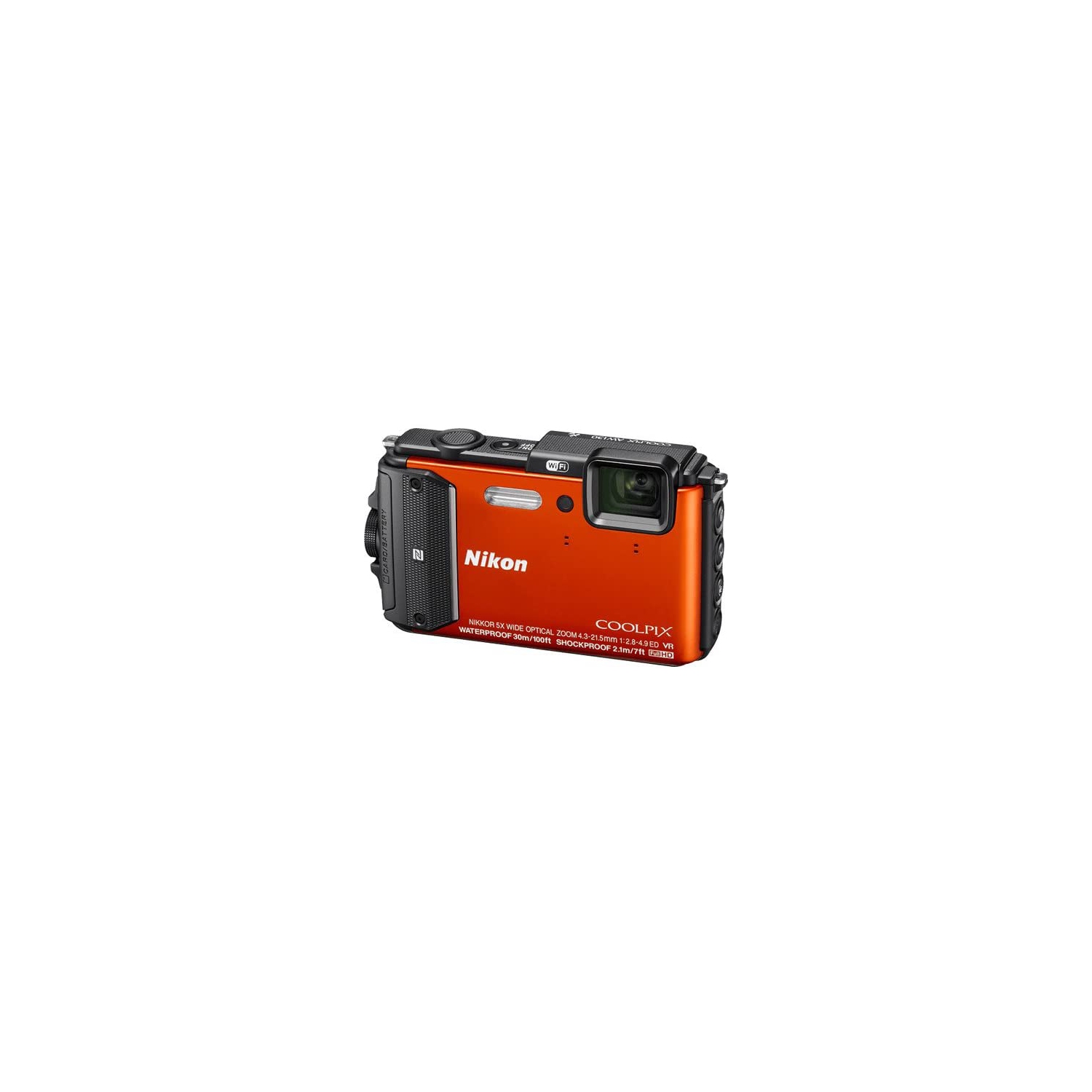 Nikon COOLPIX AW130 Waterproof/Shockproof/Wi-Fi/GPS 16.0MP 5x Optical Zoom Digital Camera - Orange