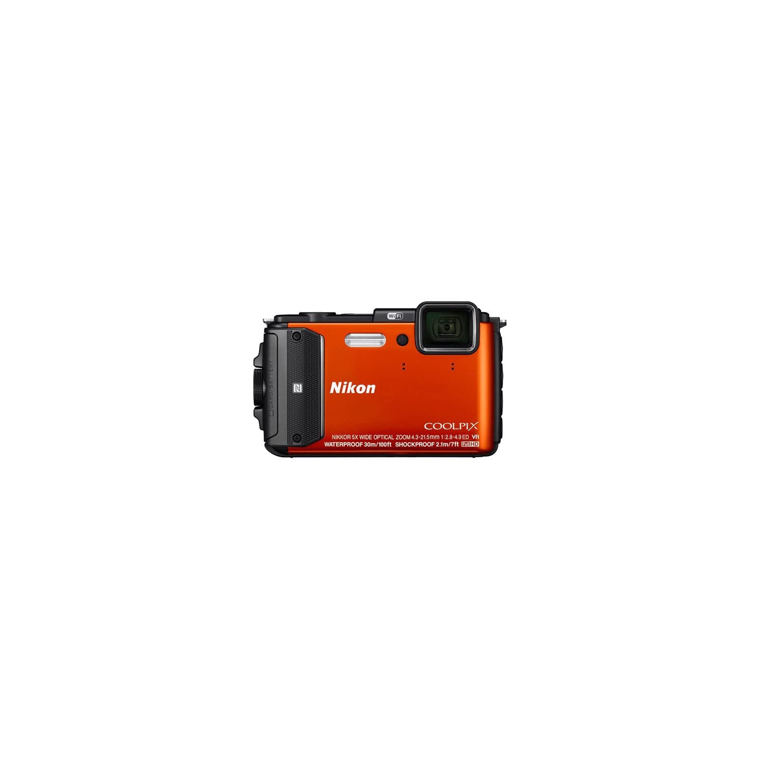 Nikon COOLPIX AW130 Waterproof/Shockproof/Wi-Fi/GPS 16.0MP 5x Optical Zoom Digital Camera - Orange