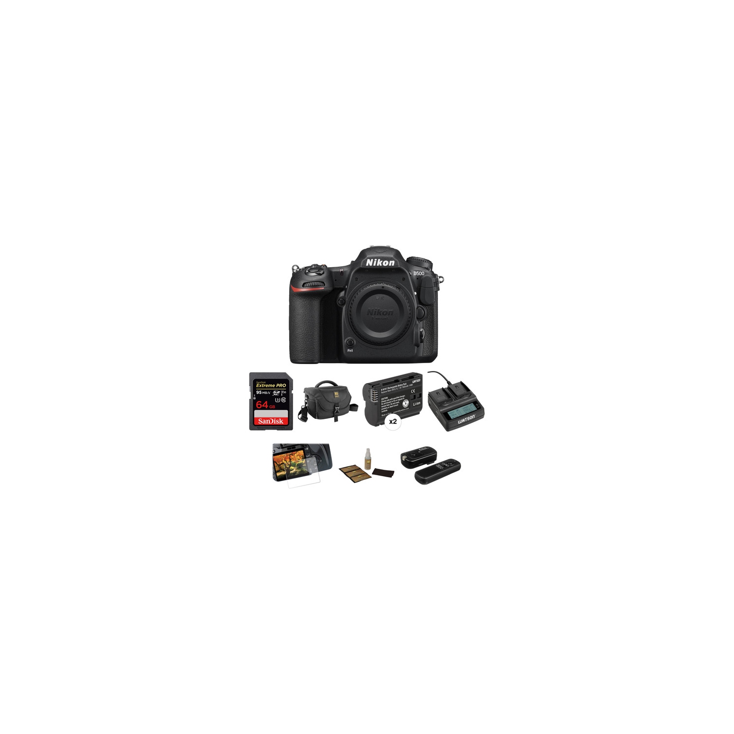 Nikon D500 DSLR Camera Body Deluxe Kit - US Version w/ Seller Warranty