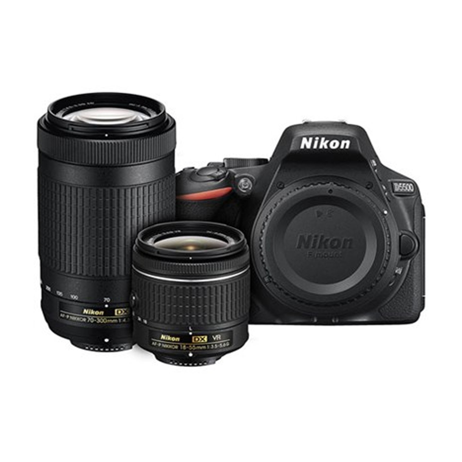 Nikon D5500 24.2 MP SLR - Black - AF-P DX 18-55mm VR and 70-300mm Lens - US Version w/ Seller Warranty