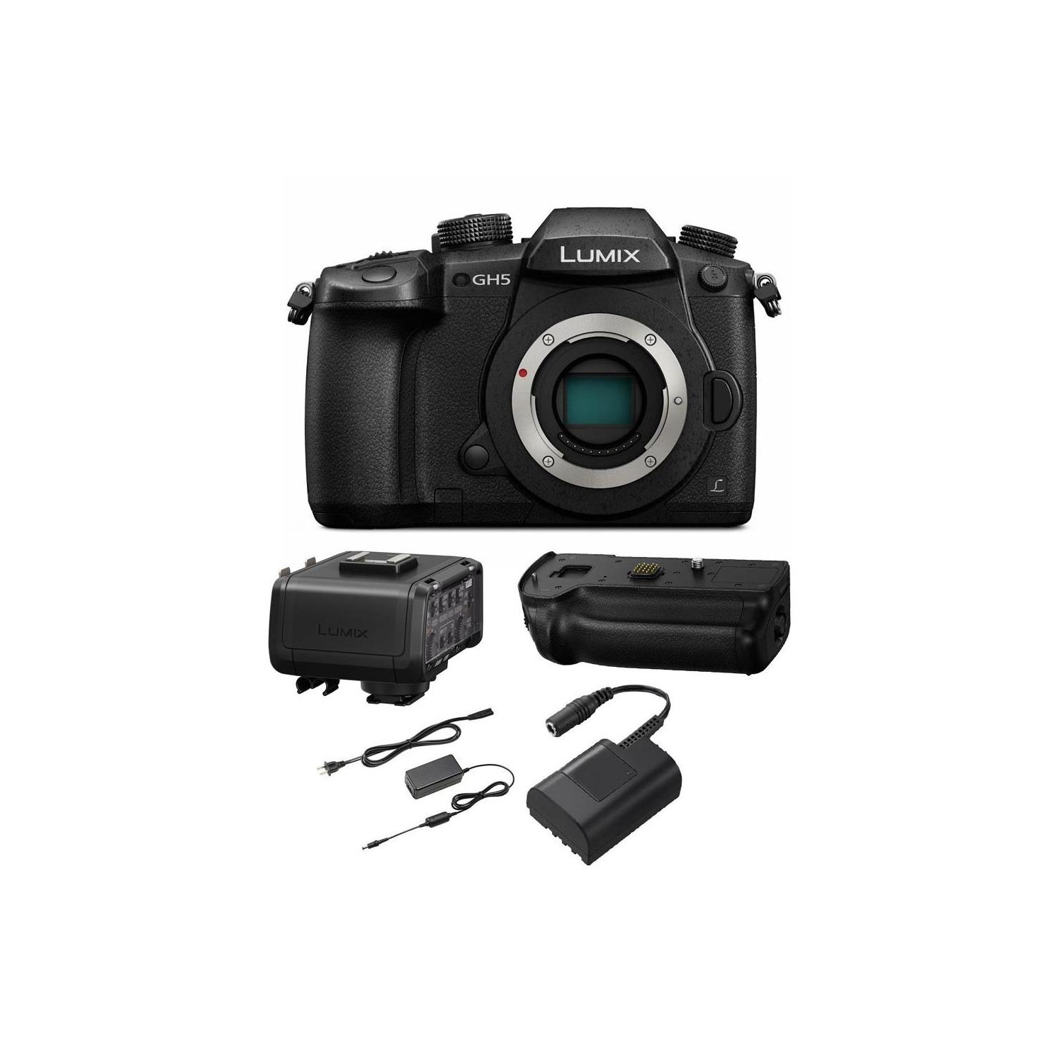 Panasonic Lumix DC-GH5 Mirrorless Body, Black with Video Kit - US Version w/ Seller Warranty