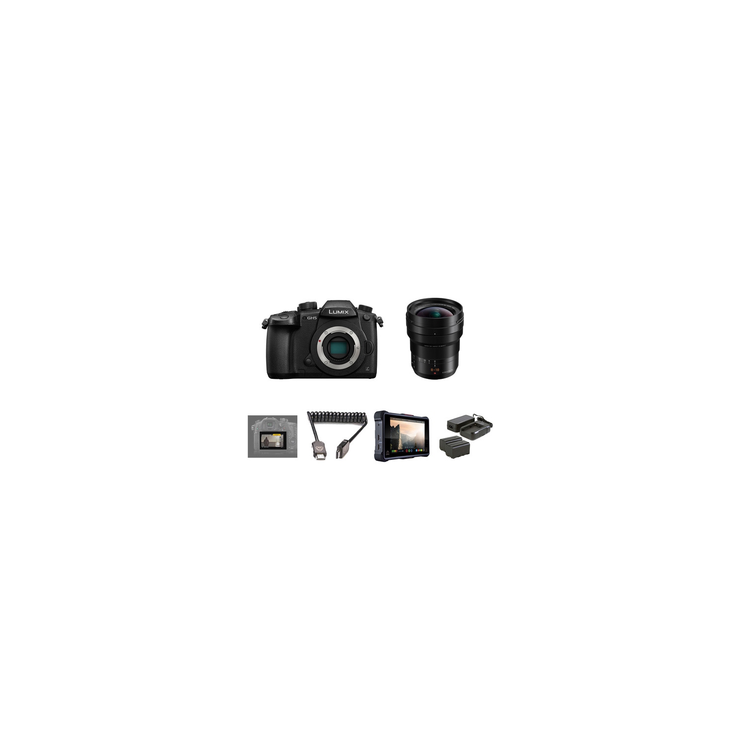 Panasonic Lumix DC-GH5 Mirrorless Micro Four Thirds Digital Camera with 8-18mm Lens and Pro HDR Kit - US Version w/ Seller Warranty