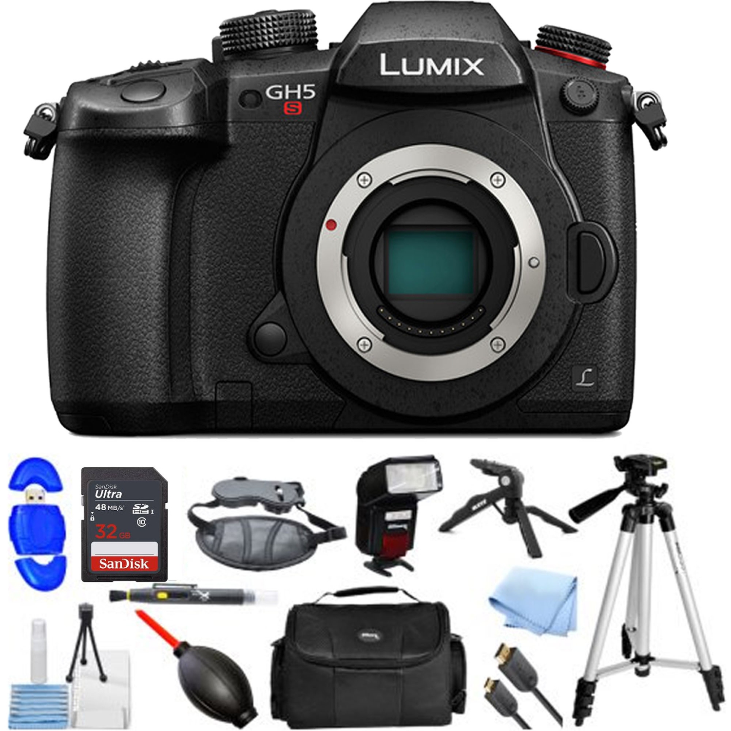 Panasonic Lumix DC-GH5S Mirrorless Micro Four Thirds Digital Camera with Essential Bundle - US Version w/ Seller Warranty