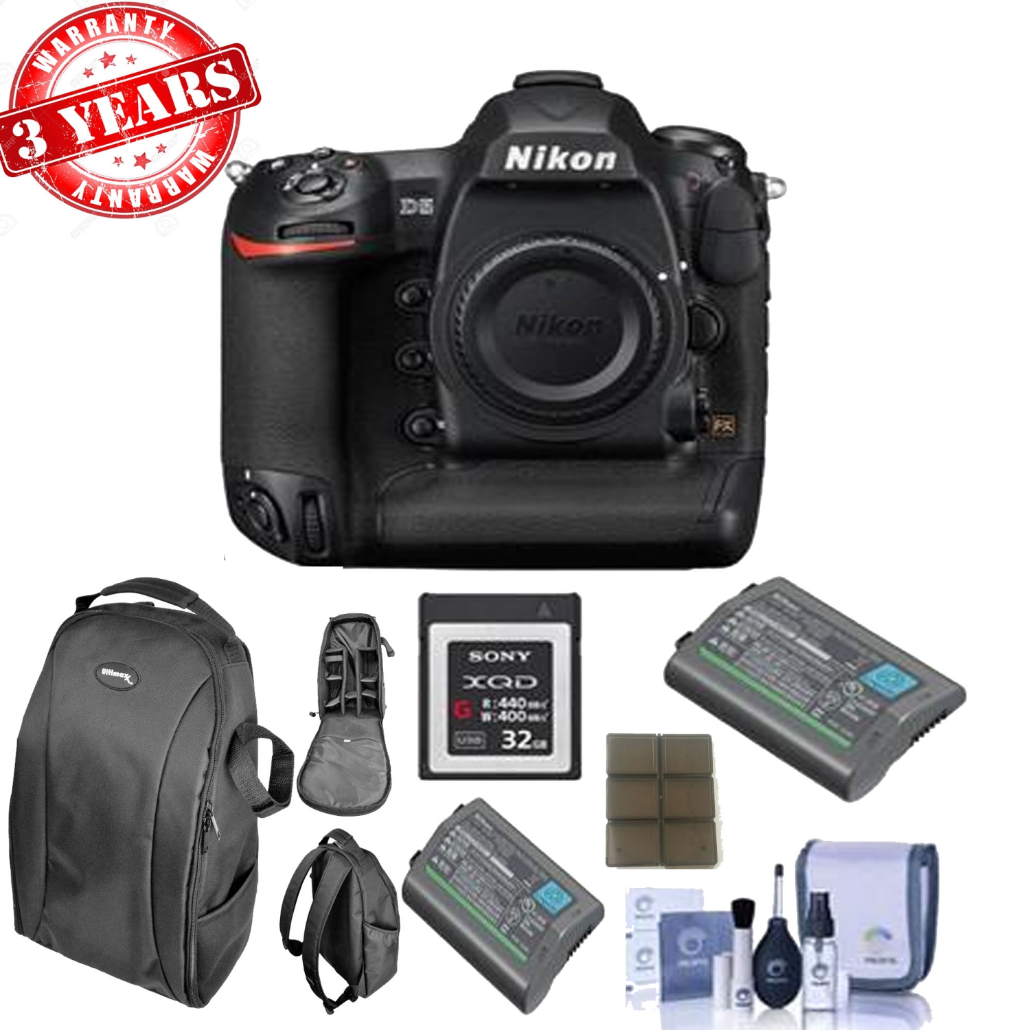 NIKON D5 DSLR Camera w/ 32GB XQD Card | Backpack | Spare Battery & More - US Version w/ Seller Warranty