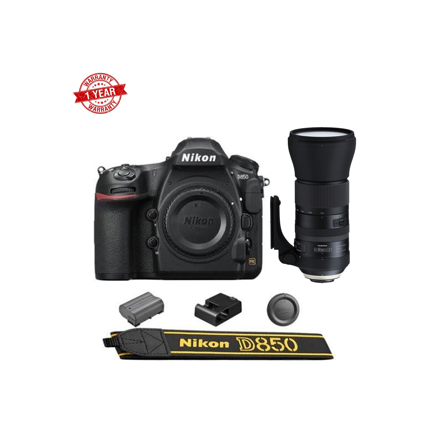 Nikon D850 DSLR Camera with Tamron SP 150-600mm f/5-6.3 Di VC USD G2 Lens Kit - US Version w/ Seller Warranty
