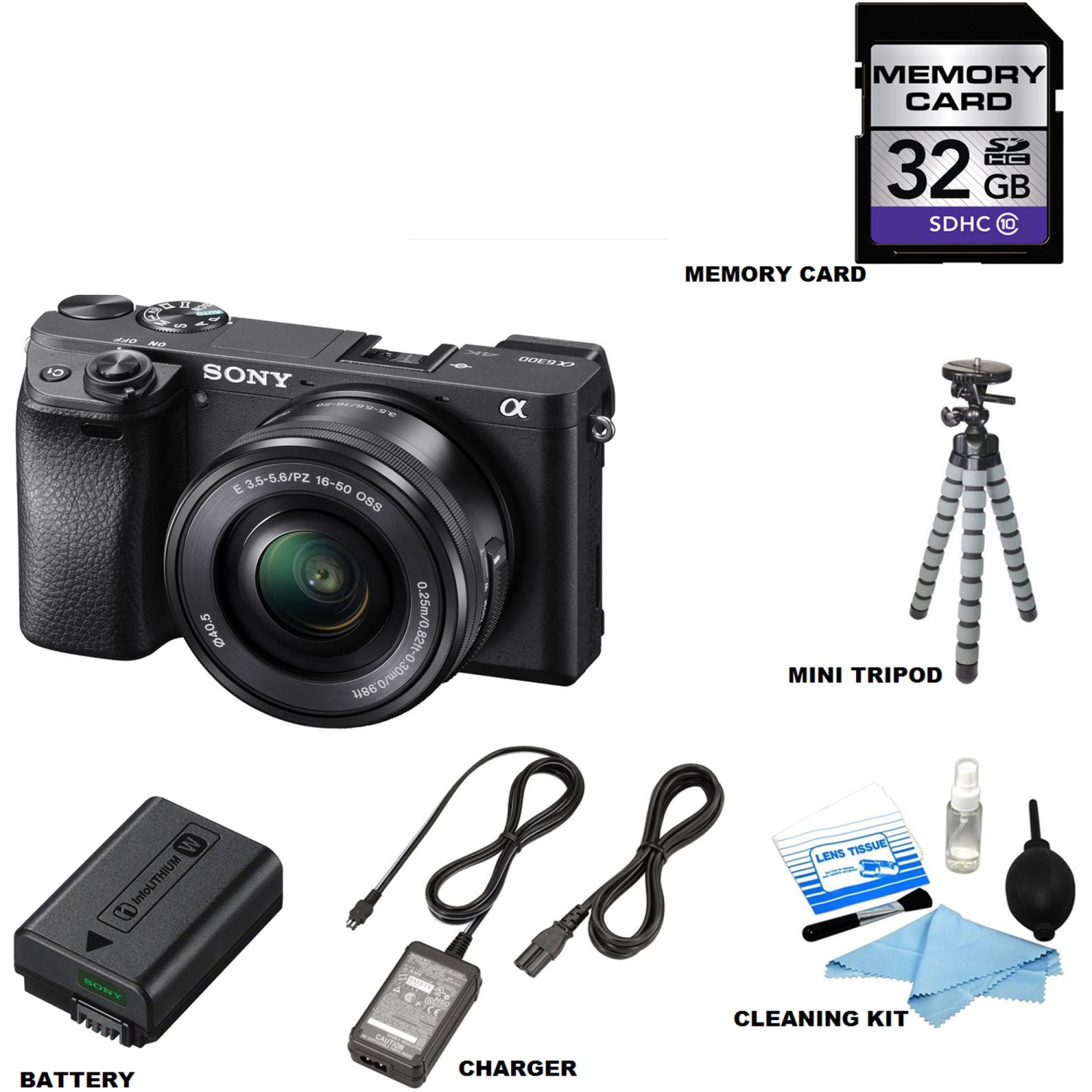 Sony Alpha a6300 Mirrorless Digital Camera with 16-50mm Lens USA - US Version w/ Seller Warranty