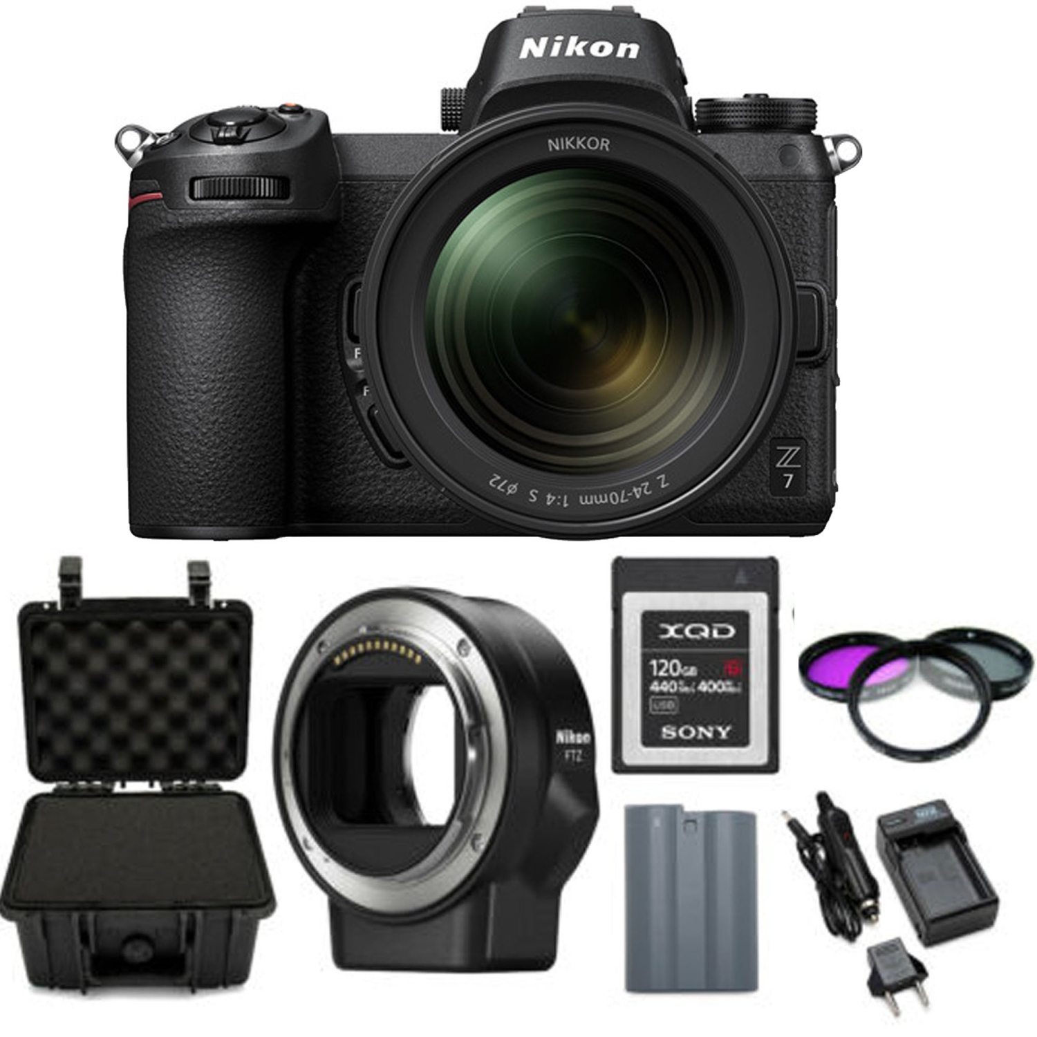 Nikon Z7 Mirrorless Digital Camera with 24-70mm Lens with Mount Adapter Bundle USA - US Version w/ Seller Warranty