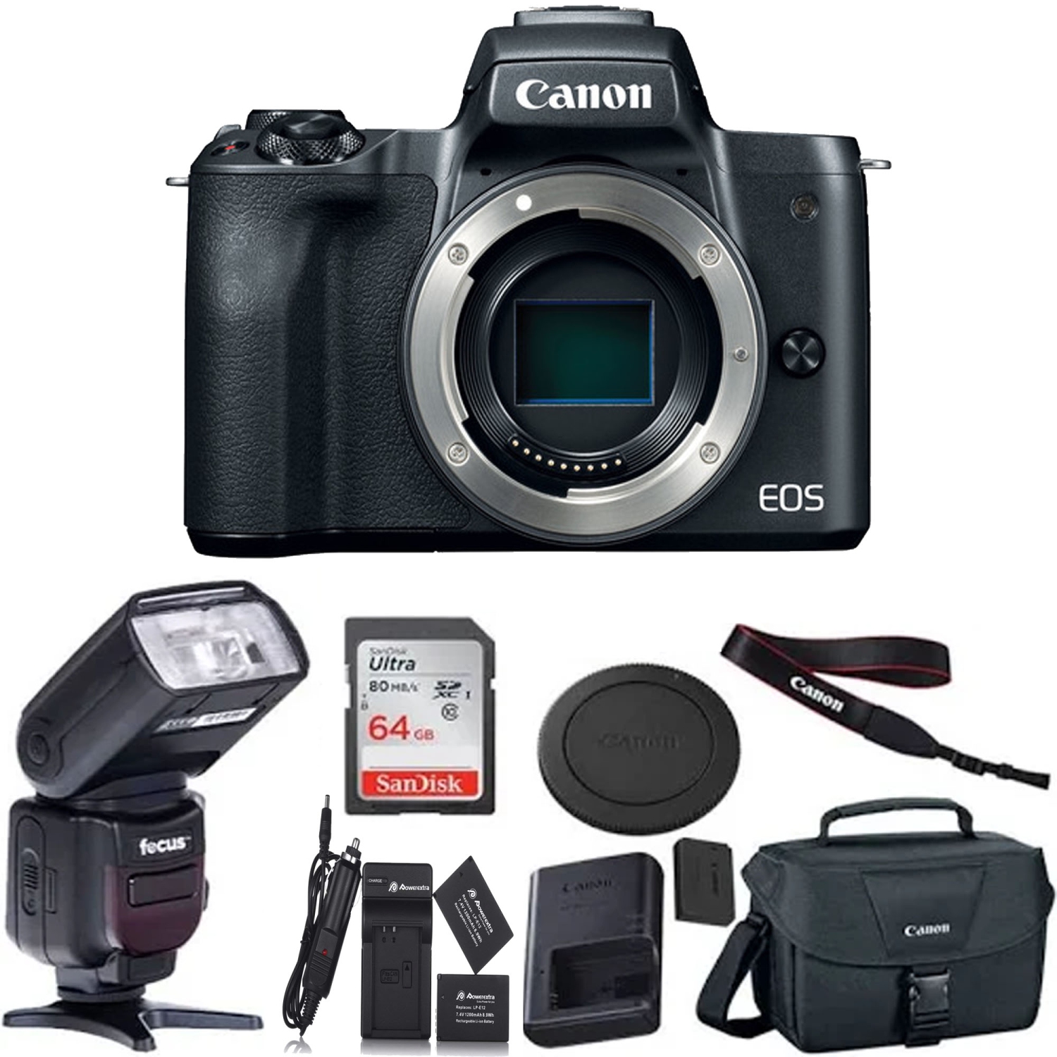 Canon EOS M50 Mirrorless Digital Camera Starter Essential Bundle - US Version w/ Seller Warranty