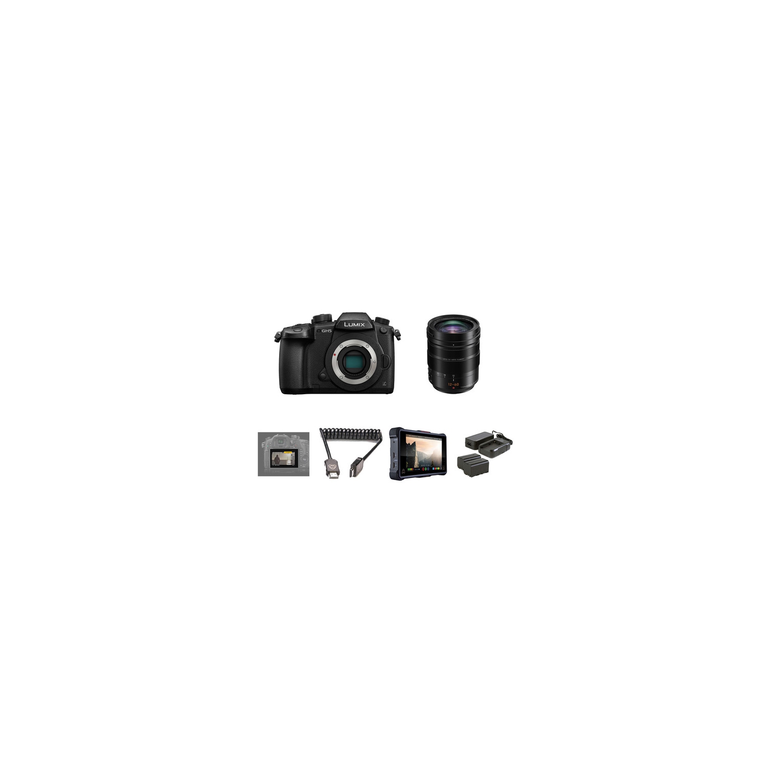Panasonic Lumix DC-GH5 Mirrorless Micro Four Thirds Digital Camera with 12-60mm Lens and Pro HDR Kit - US Version w/ Seller Warranty