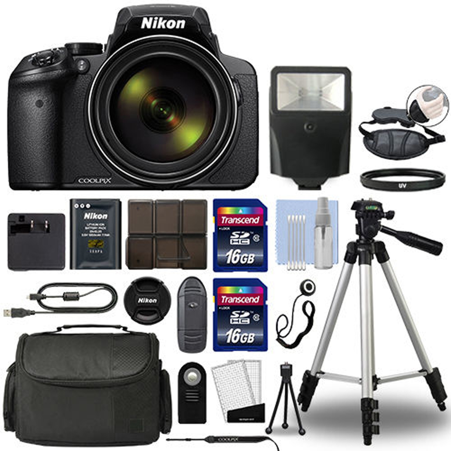 Nikon COOLPIX P900 Digital Camera 83x Optical Zoom Wi-Fi Black + 32GB Bundle - US Version w/ Seller Warranty