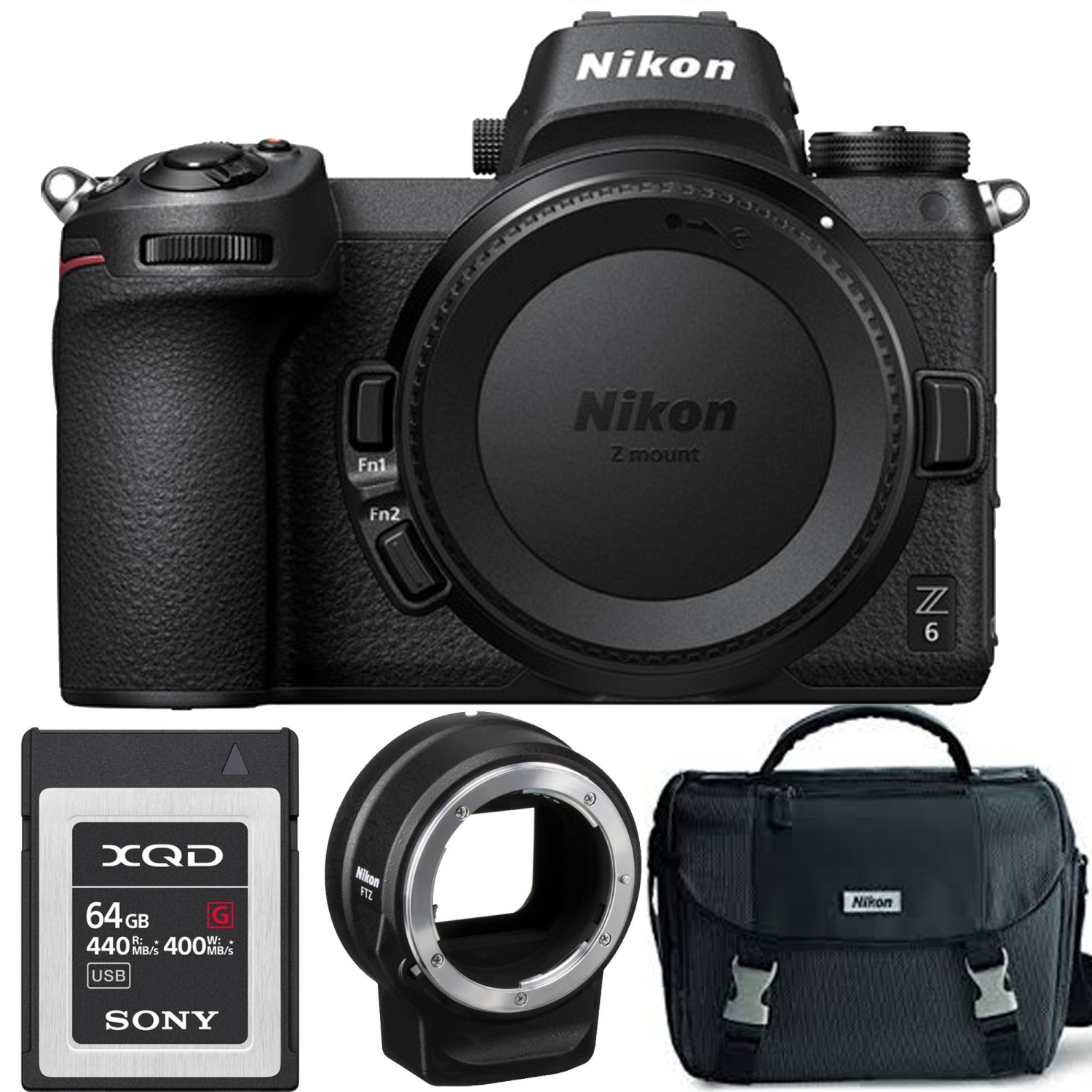 Nikon Z6 Mirrorless Digital Camera USA FTZ Mount Adapter Starter Bundle - US Version w/ Seller Warranty