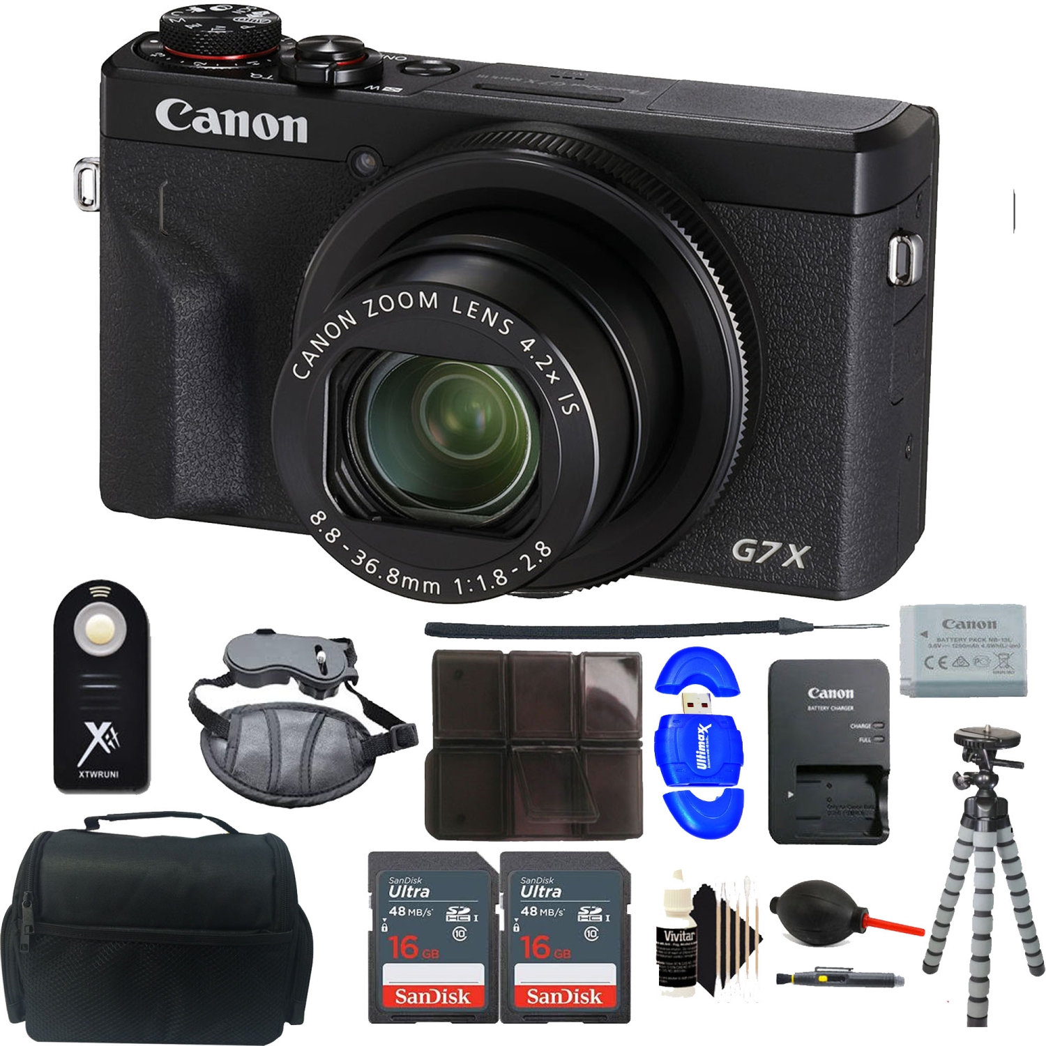 Canon PowerShot G7 X Mark III Digital Camera (Black) with 32GB Accessory Kit Black - US Version w/ Seller Warranty