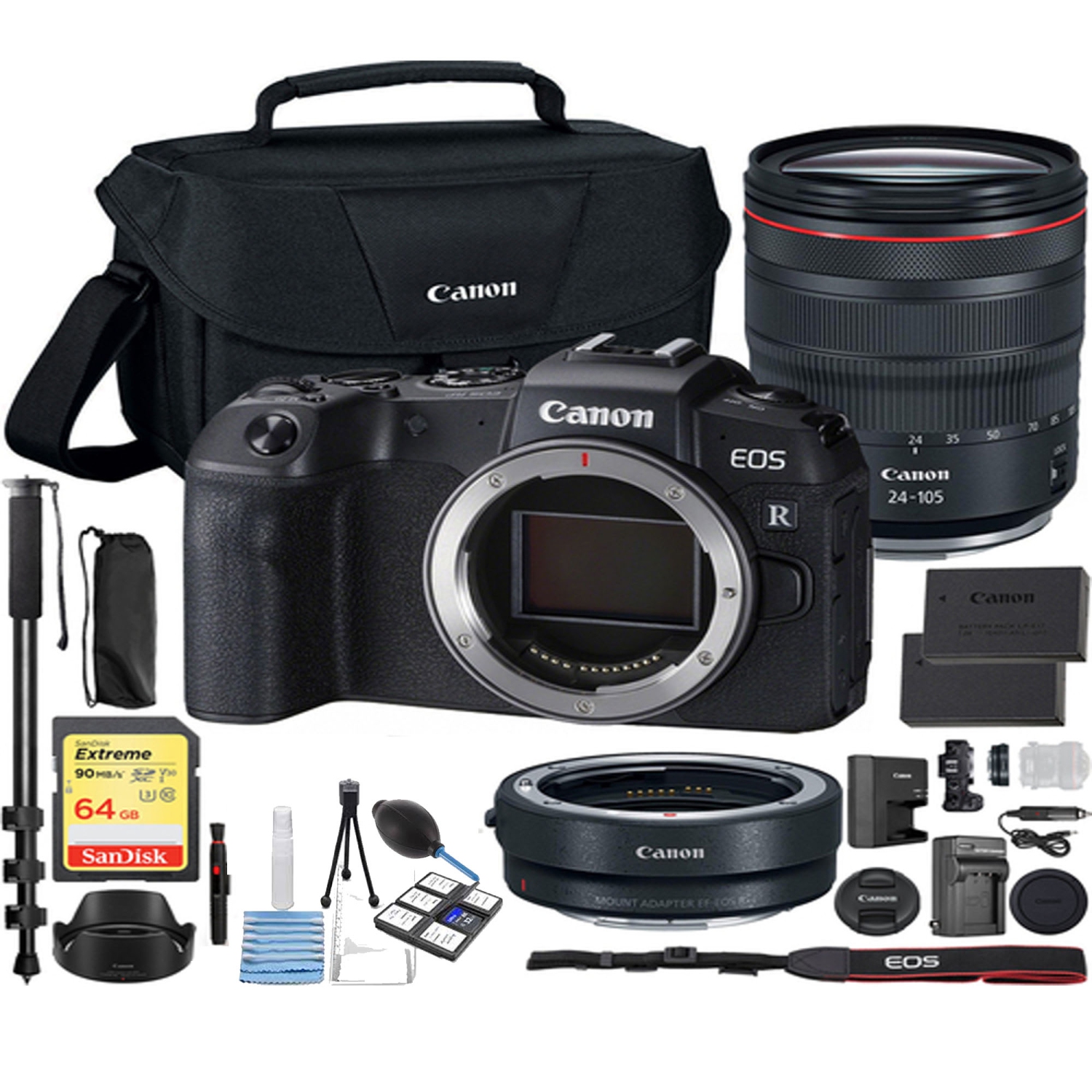 Canon EOS RP Mirrorless Digital Camera with 24-105mm Lens | Adapter | Spare Battery and More - US Version w/ Seller Warranty