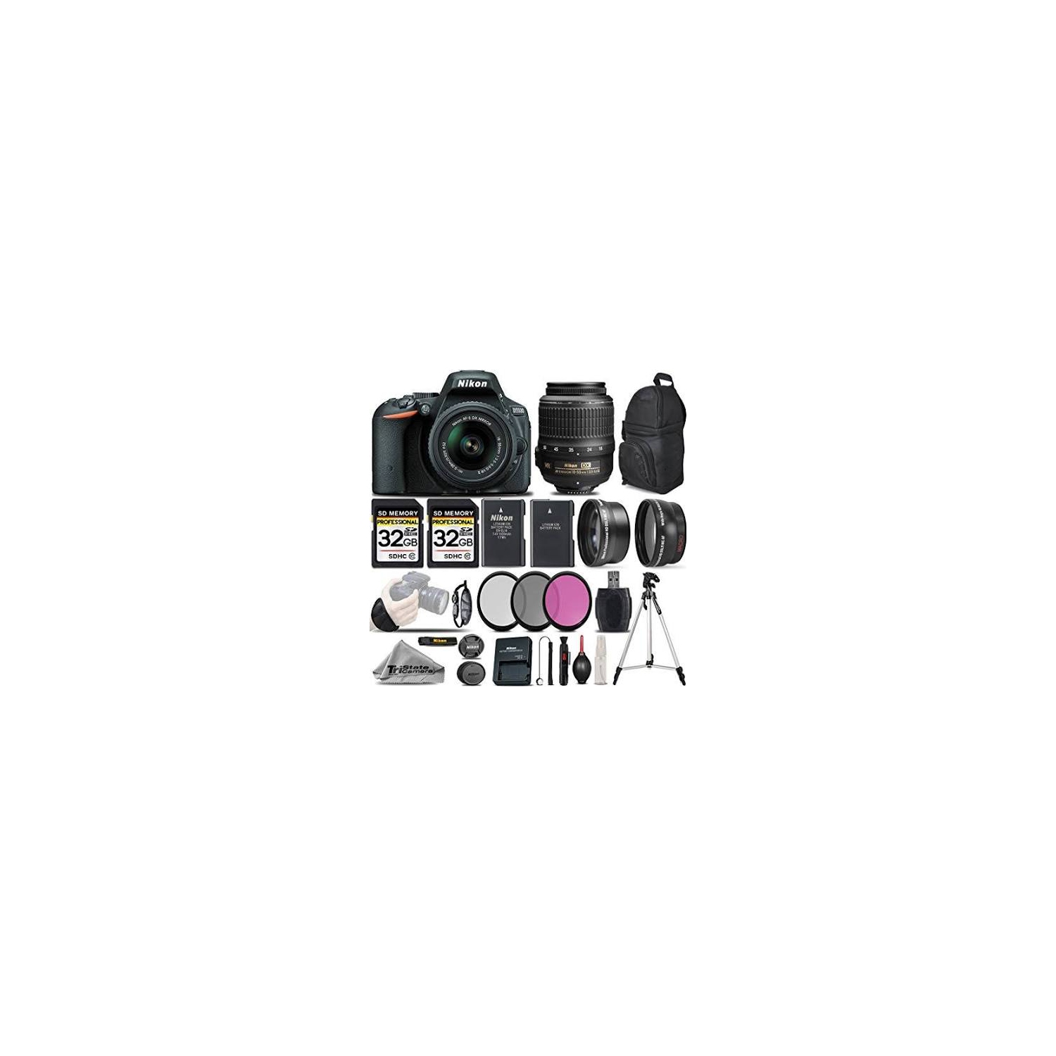 Nikon D5500 Digital SLR Camera +3 Lens 18-55mm VR - 64GB Great Saving Full Kit - US Version w/ Seller Warranty