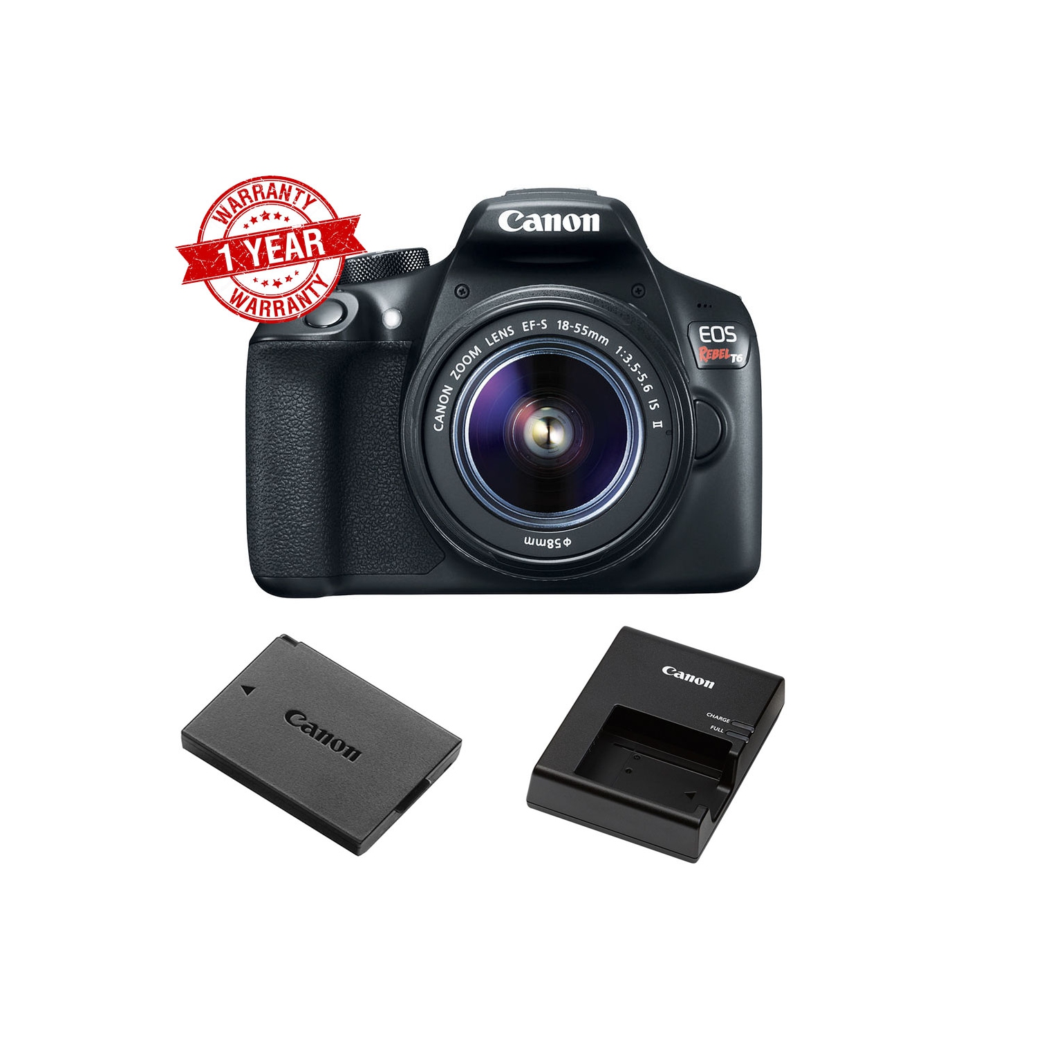 Canon EOS Rebel 1300D/ T6 DSLR Camera with 18-55mm Lens (1300D) USA - US Version w/ Seller Warranty
