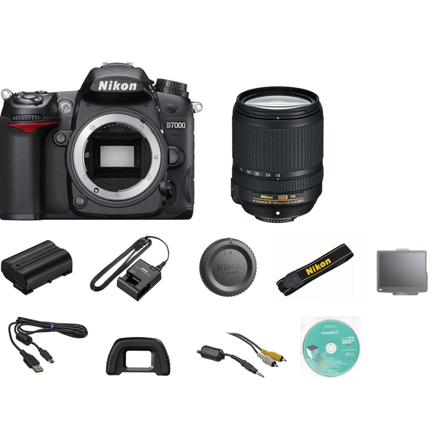 Nikon D7000 DSLR Camera with 18-140mm VR Lens - Black USA - US Version w/ Seller Warranty