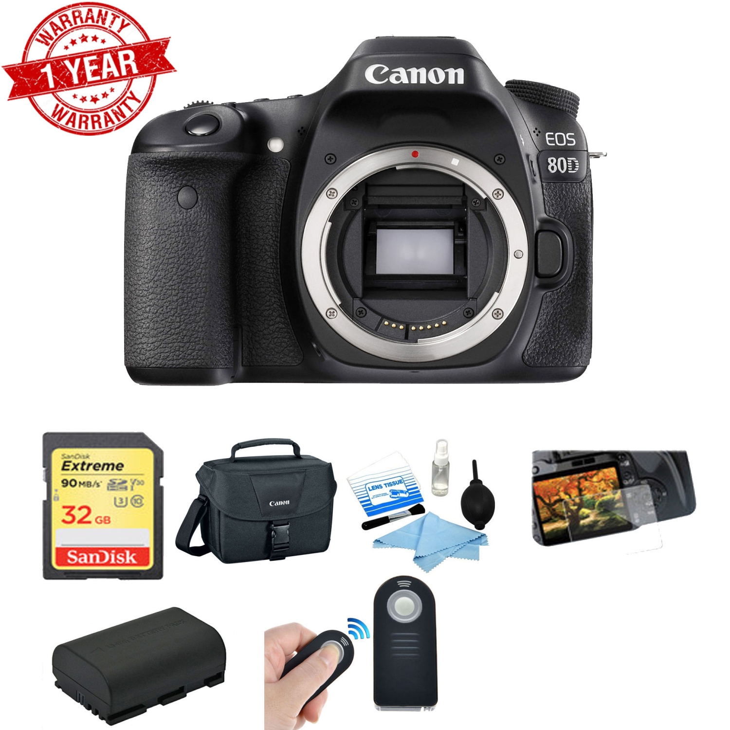 Canon EOS 80D DSLR Camera Basic Kit - US Version w/ Seller Warranty