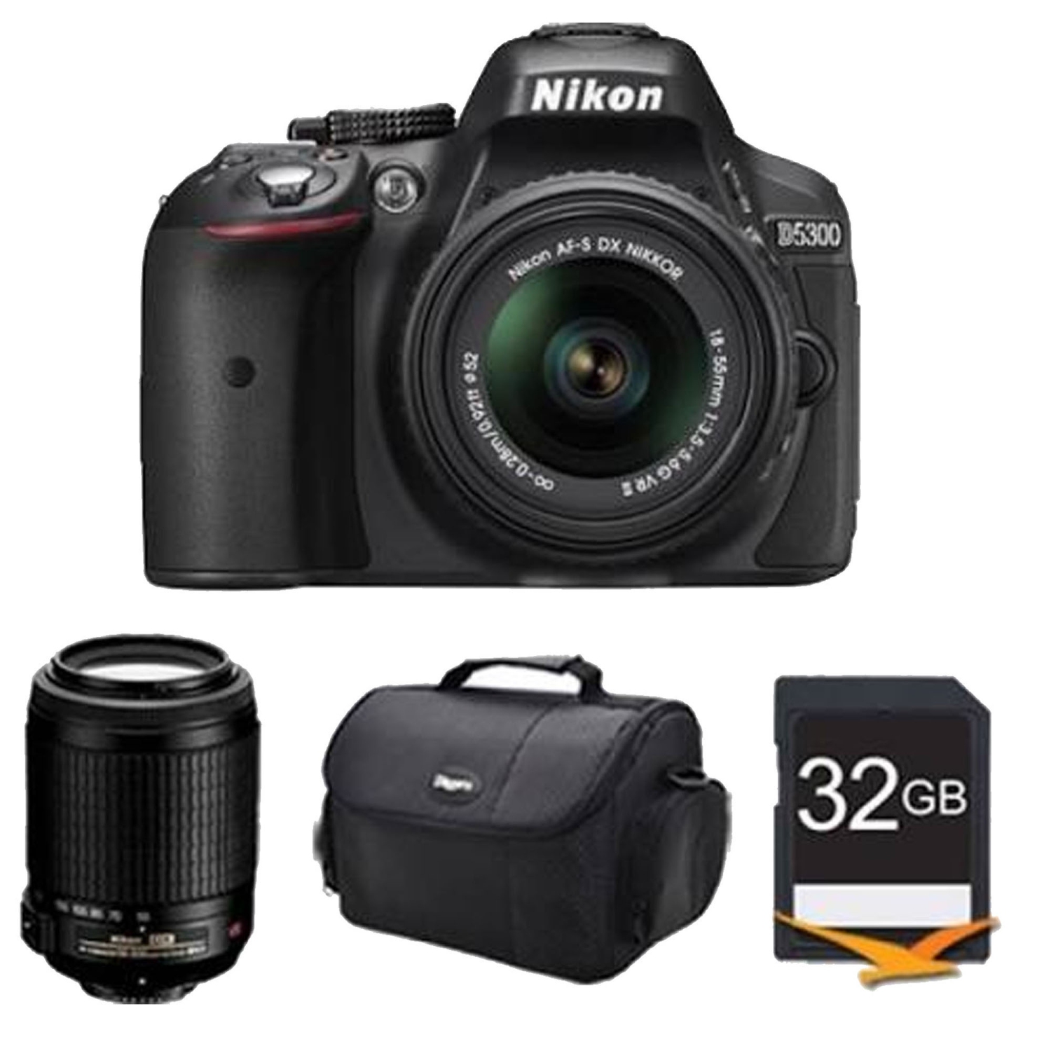 Nikon D5300 24.2 MP Digital Camera- 18-55mm DX & 55-200mm VR Lenses - US Version w/ Seller Warranty