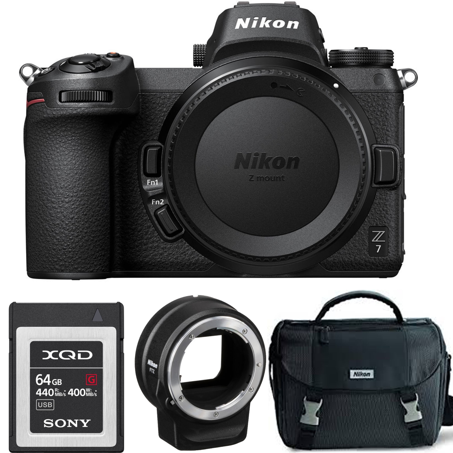 Nikon Z7 Mirrorless Digital Camera USA FTZ Mount Adapter Starter Bundle - US Version w/ Seller Warranty