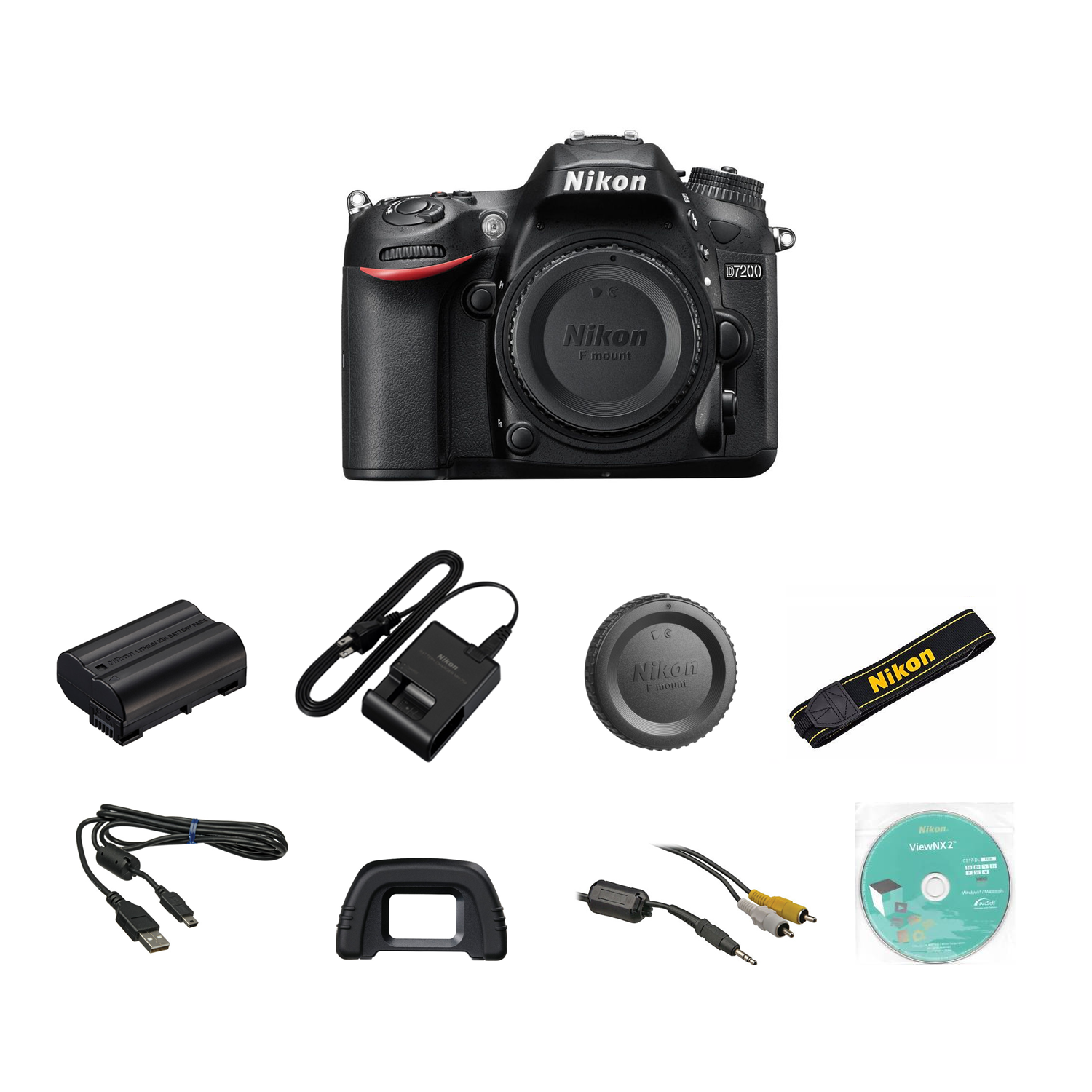 Nikon D7200 Digital SLR Camera + 4 Lens Kit 18-55mm + 70-300mm VR + 24GB Package - US Version w/ Seller Warranty