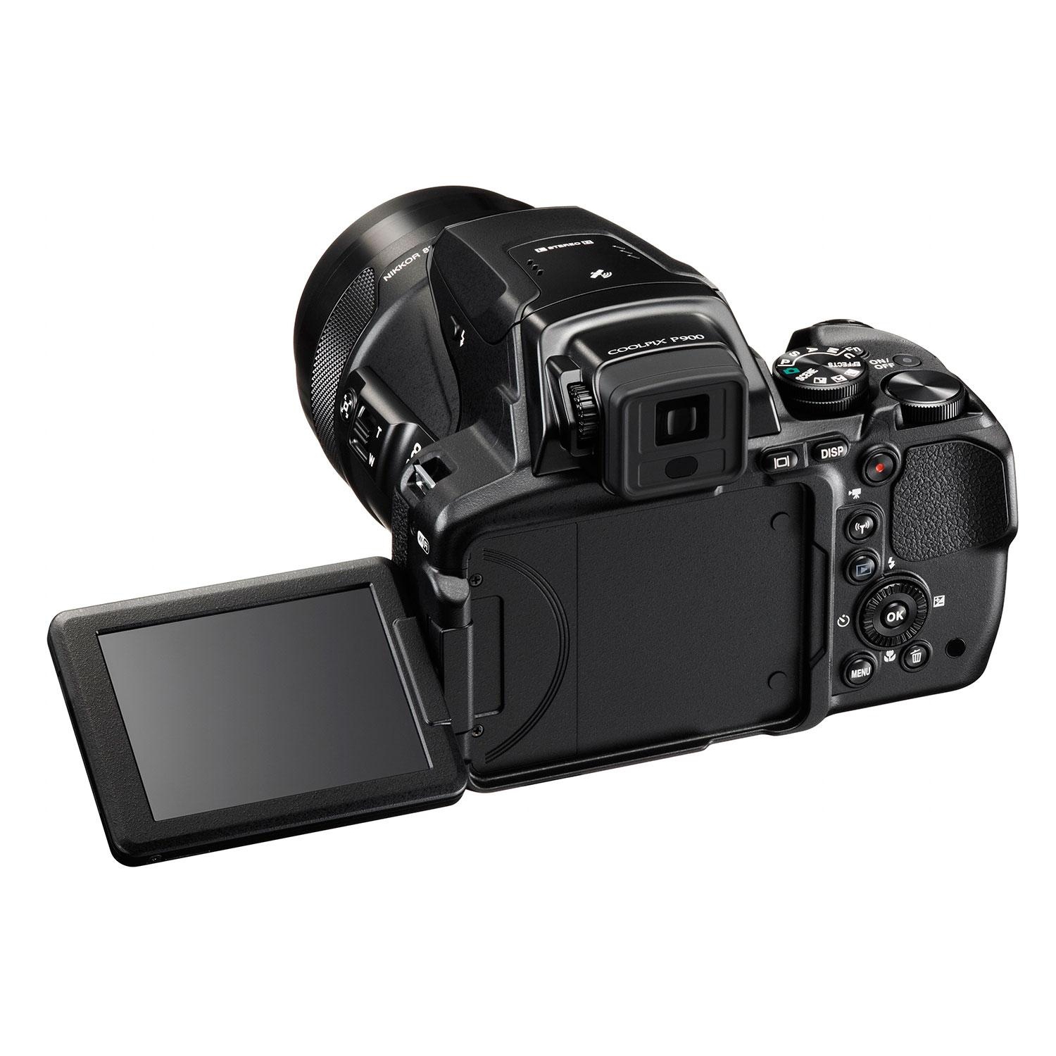 Appareil photo numérique Coolpix P900 Wi-Fi 83x de Nikon avec zoom, carte 64 Go, batterie, étui, trépied, filtre, flash et trousse – version