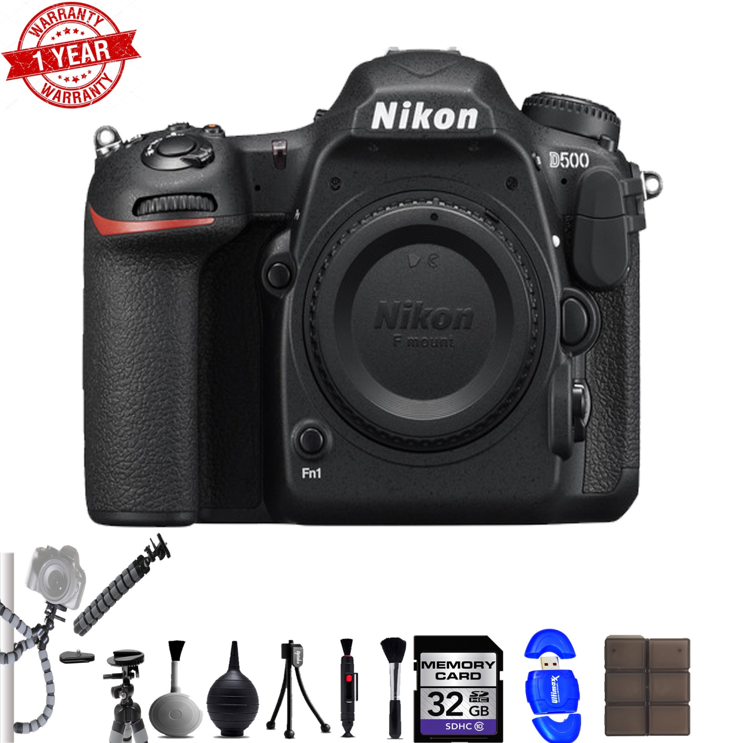 Nikon D500 DSLR Camera with 16GB Starter Bundle - US Version w/ Seller Warranty