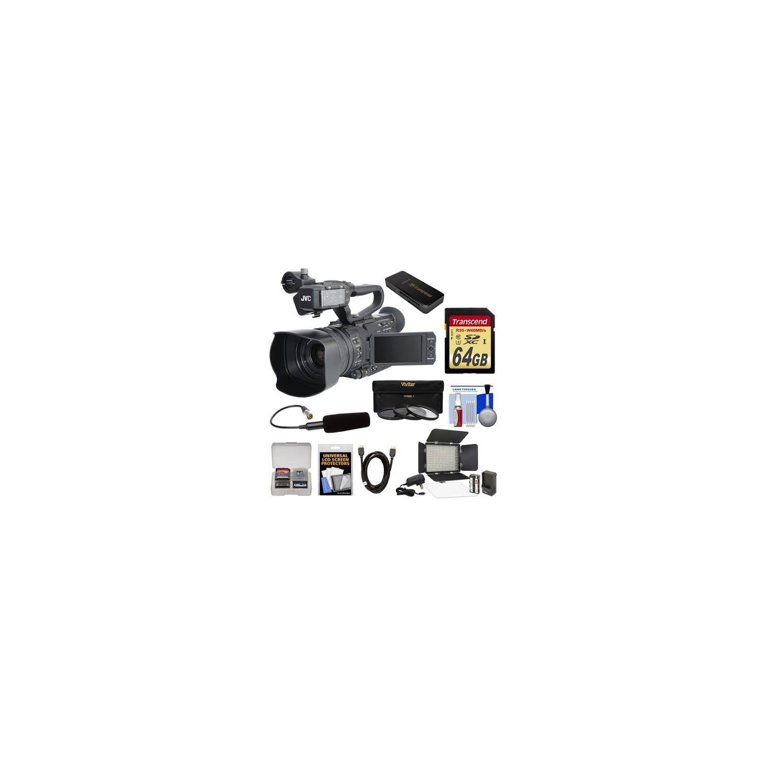 JVC GY-HM200U/250 Ultra 4K HD 4KCAM Professional Camcorder & Top Handle Audio Unit - US Version w/ Seller Warranty