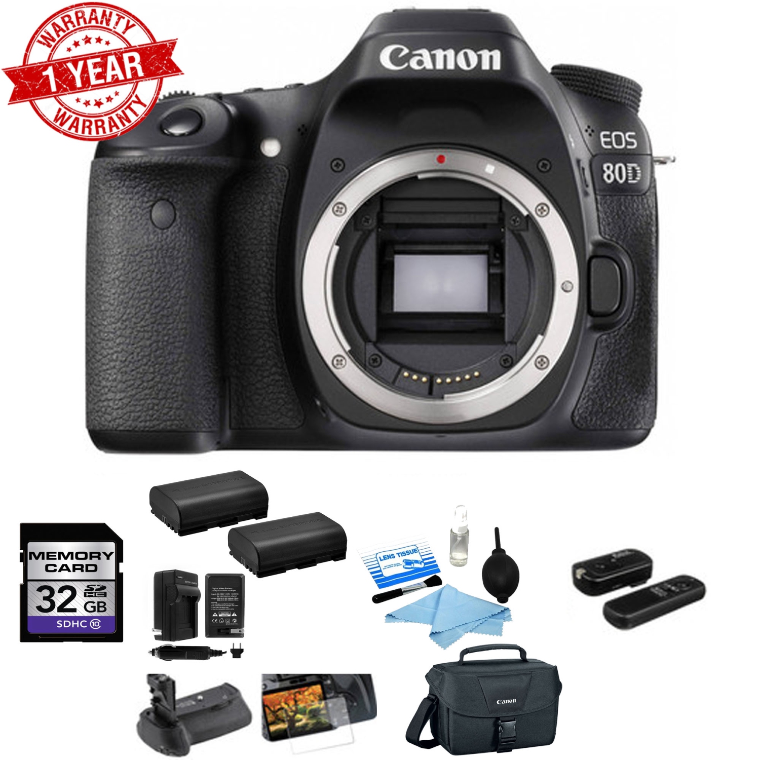 Canon EOS 80D DSLR Camera Deluxe Kit - US Version w/ Seller Warranty