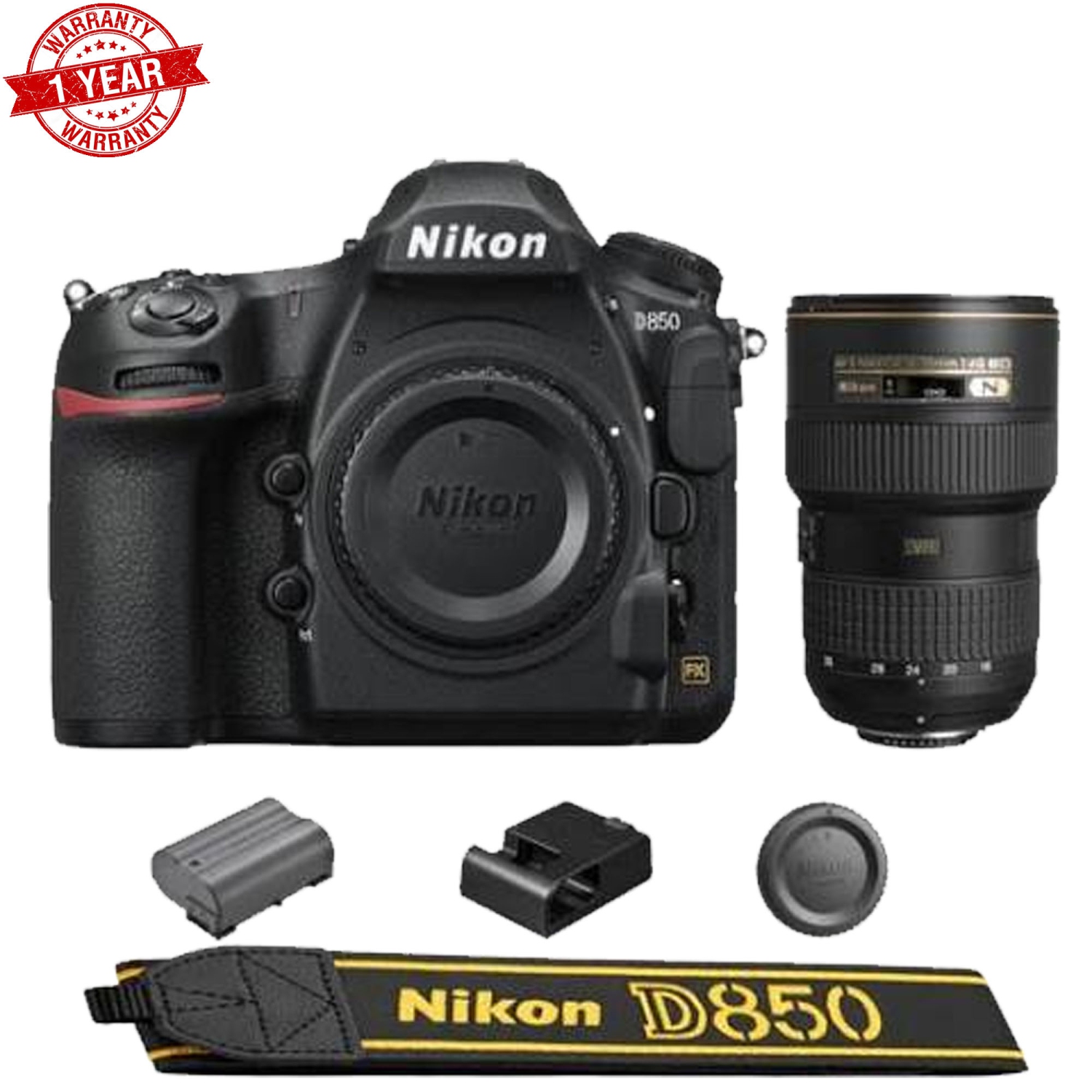 Nikon D850 DSLR Camera + AF-S NIKKOR 16-35mm f/4G ED VR Lens - US Version w/ Seller Warranty