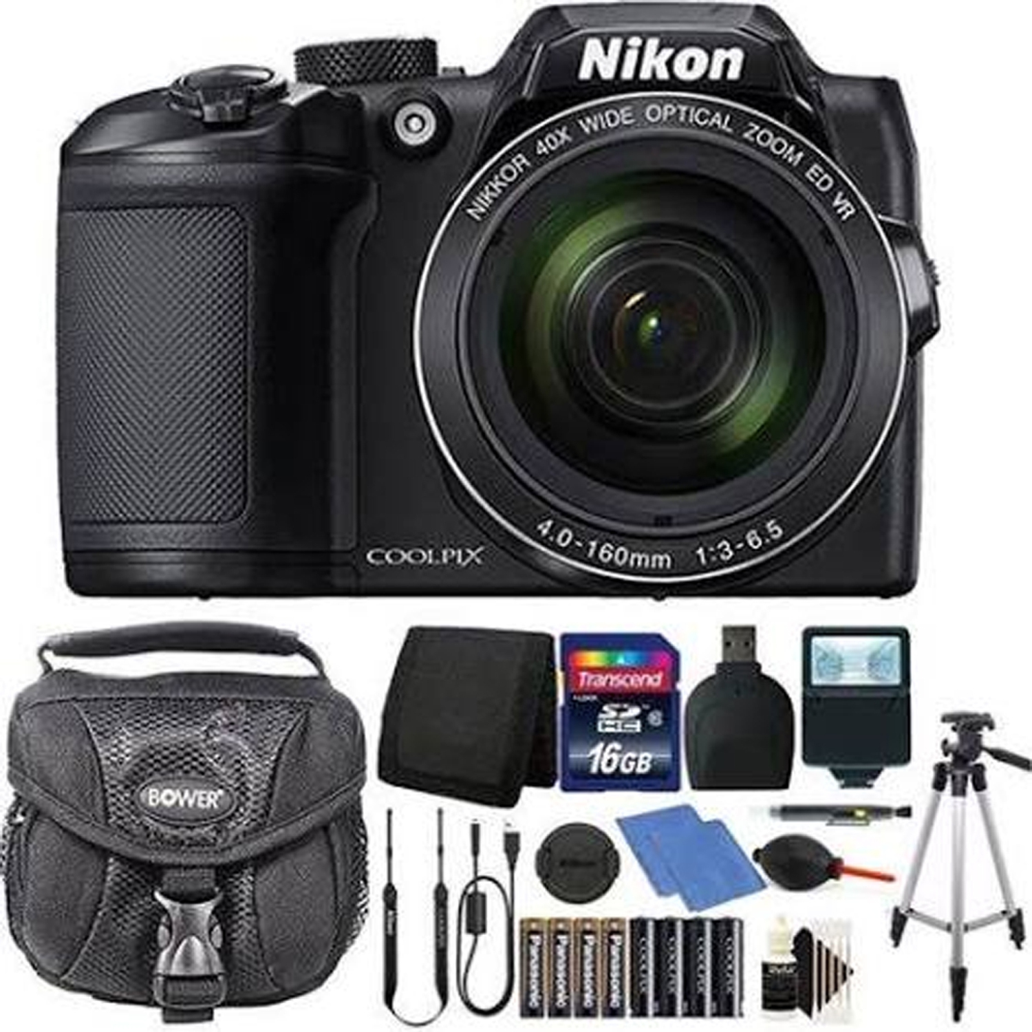 Nikon Coolpix B500 16MP Digital Camera with Extra Batteries + Accessories -Black - US Version w/ Seller Warranty