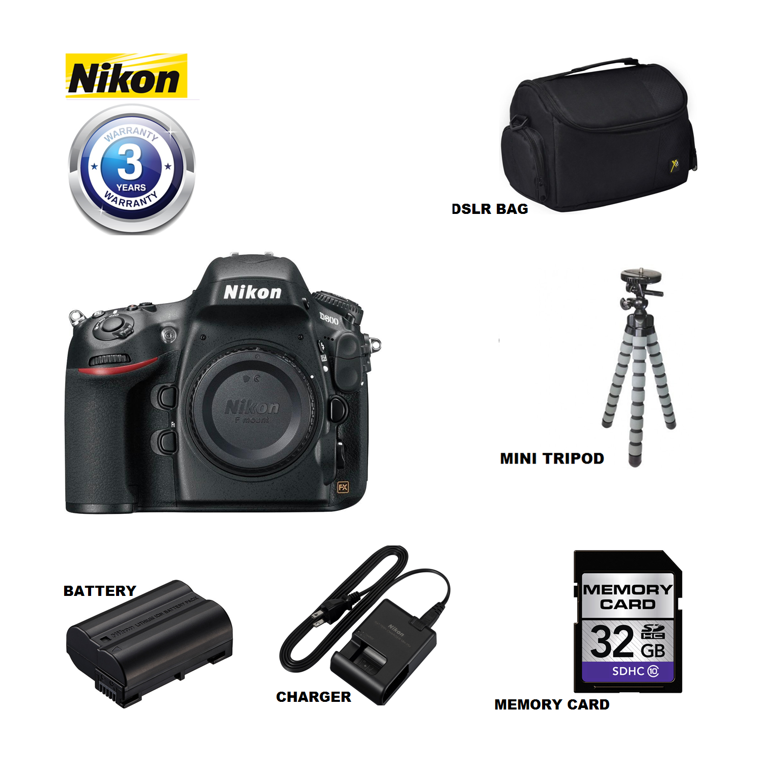 Nikon D800 Digital SLR Camera - US Version w/ Seller Warranty