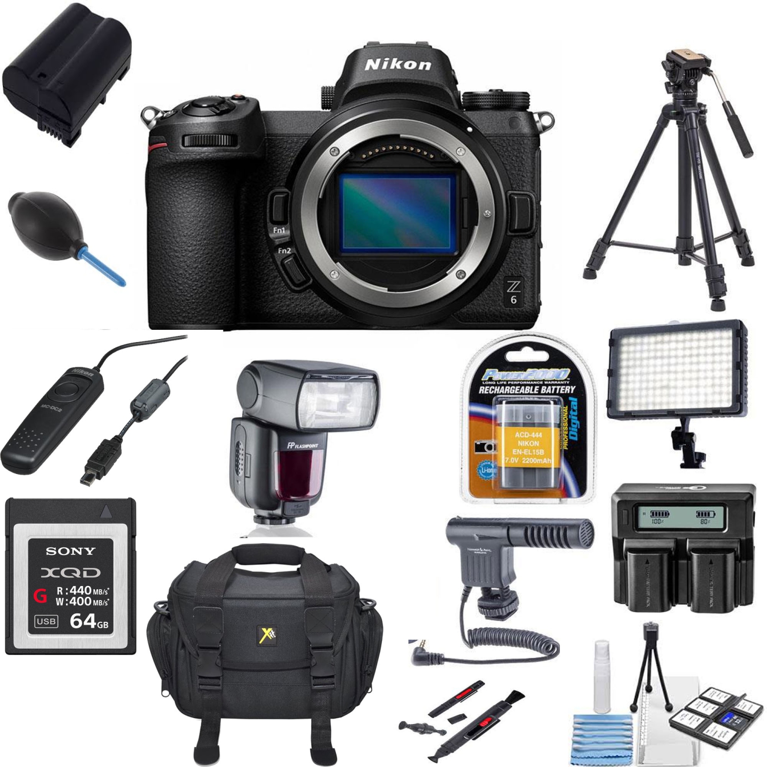 Nikon Z6 Mirrorless Digital Camera With Pro Accessory Bundle USA