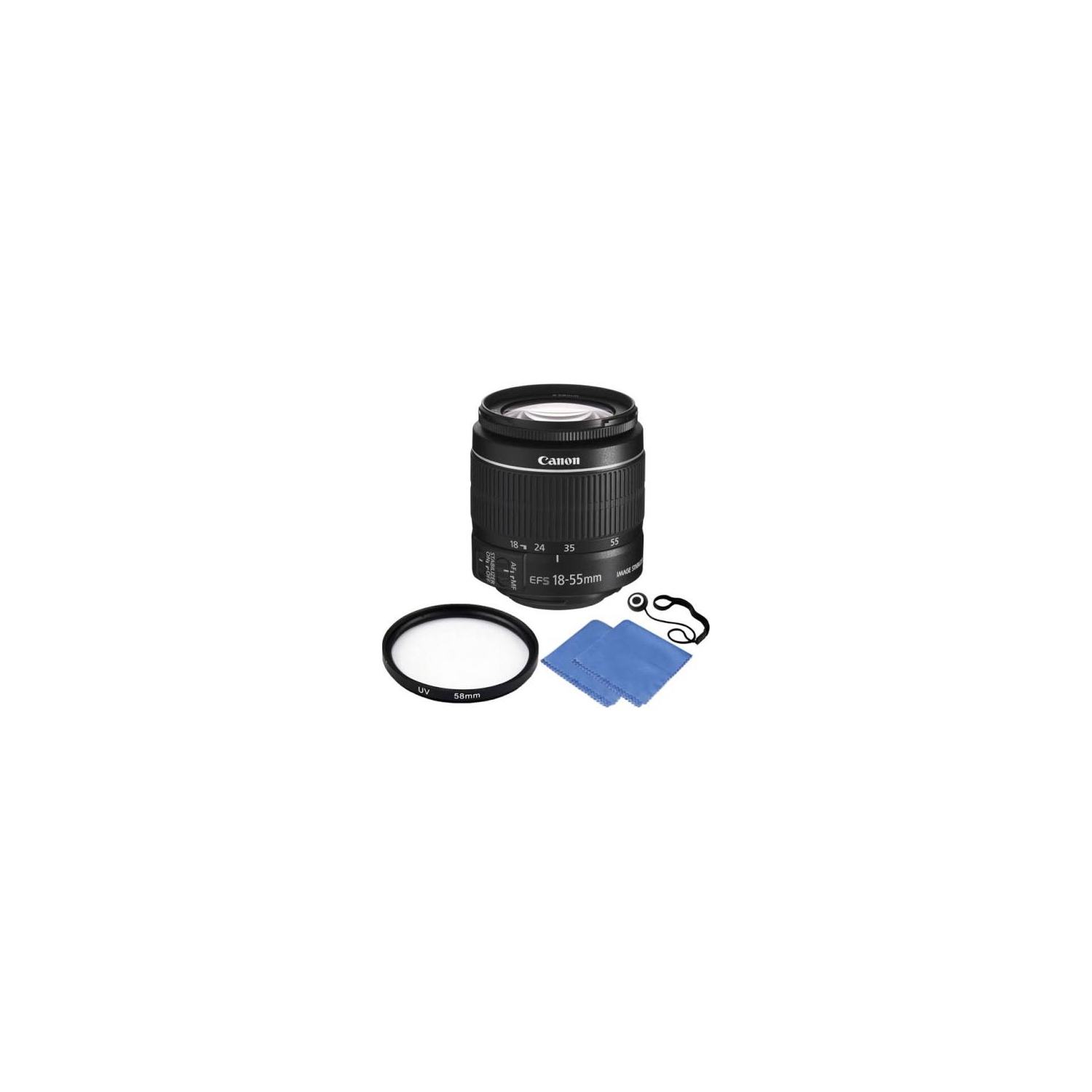 Canon EF-S 18-55mm f/3.5-5.6 Is II Lens + 58mm UV Accessory Kit for Canon T5, T6 - US Version w/ Seller Warranty