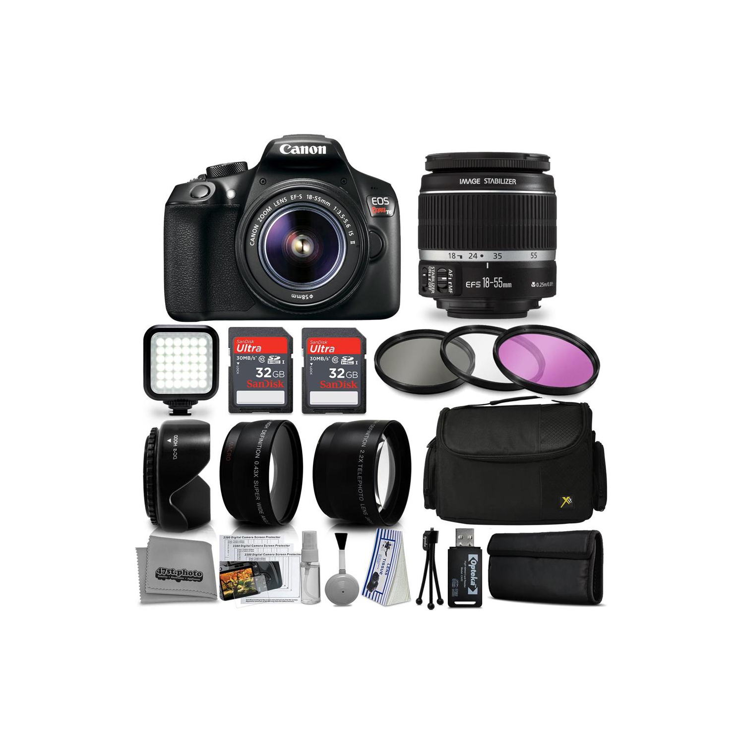 Canon EOS Rebel 1300D / T6 Digital SLR Camera Kit w/ EF-S 18-55mm Lens Bundle - US Version w/ Seller Warranty