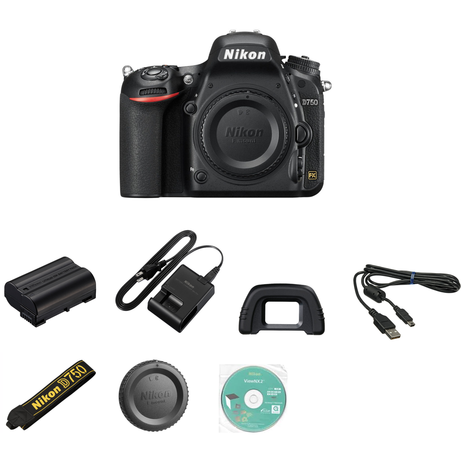 Nikon D750 DSLR Camera USA Starter Kit - US Version w/ Seller Warranty