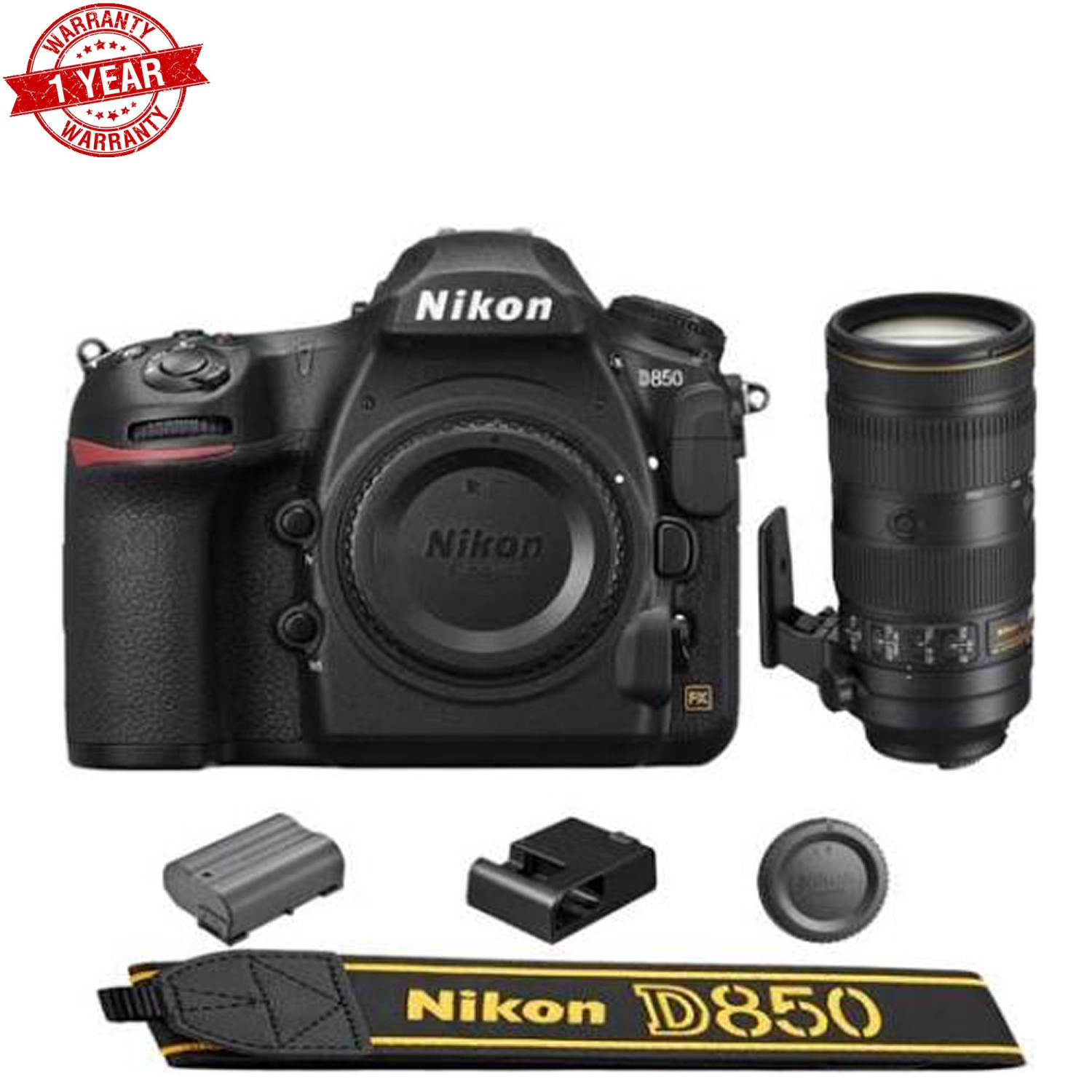 Nikon D850 DSLR Camera + AF-S NIKKOR 70-200mm f/2.8E FL ED VR Lens - US Version w/ Seller Warranty
