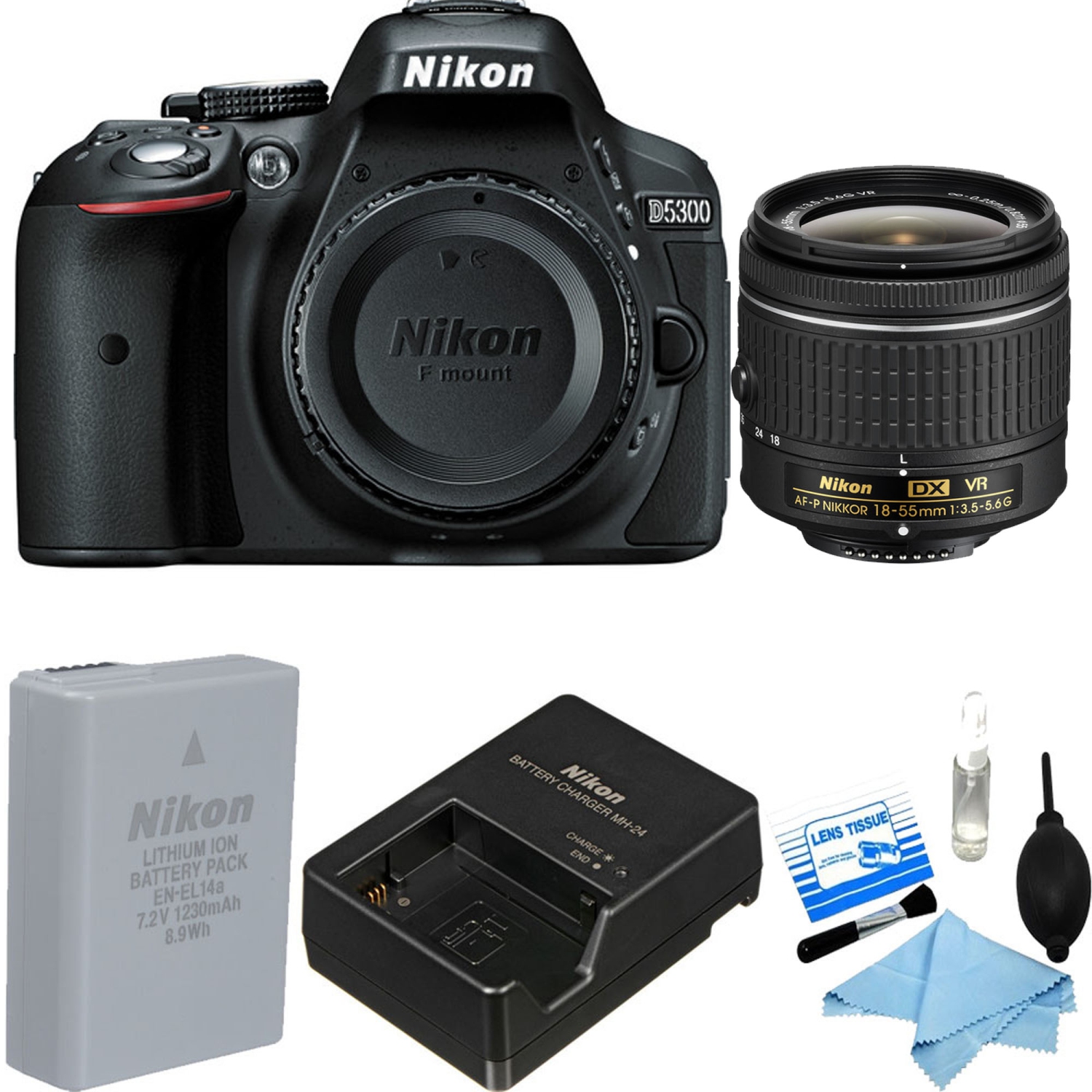 Nikon D5300 DSLR Camera Kit with AF-S 18-55MM VR Lens - US