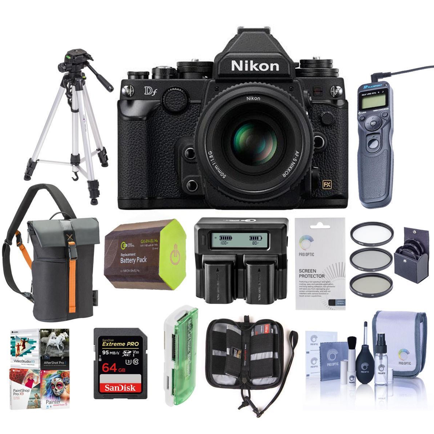 Nikon Df DSLR Camera with AF-S NIKKOR 50mm f/1.8G SE With Premium Kit - US Version w/ Seller Warranty