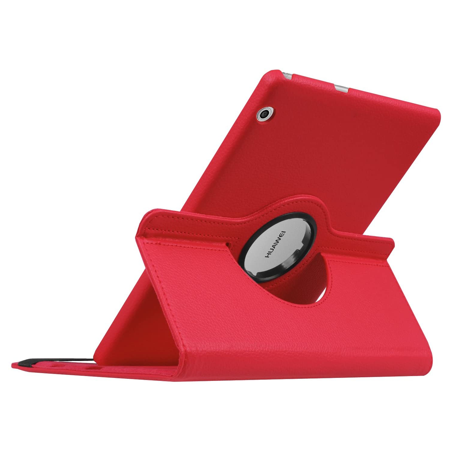 [CC] Housse de protection pour tablette pivotante à 360 degrés pour Huawei MediaPad T3, rouge