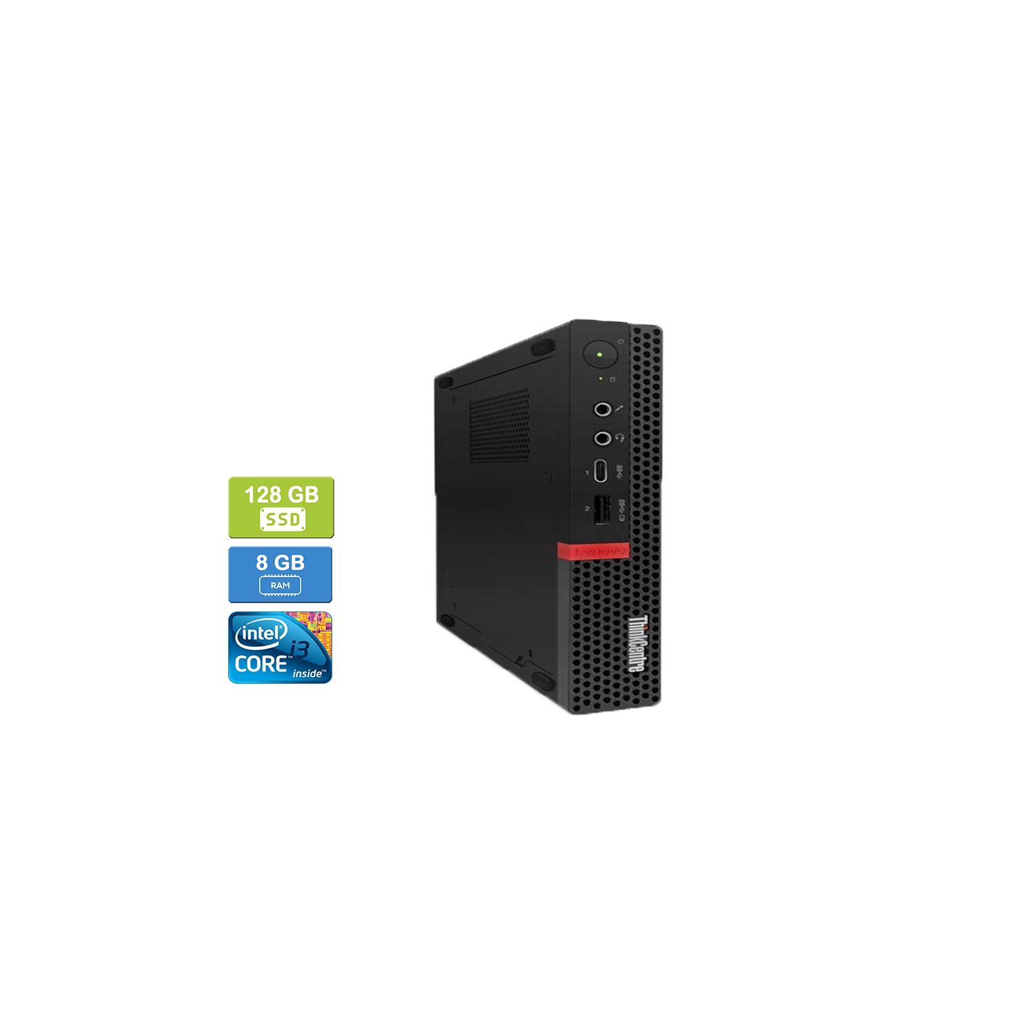 Remis à neuf: LENOVO M720 TINY Intel Core i3-8100T 3.10 GHz, 8GB, 128GB SSD, Win 10 Pro