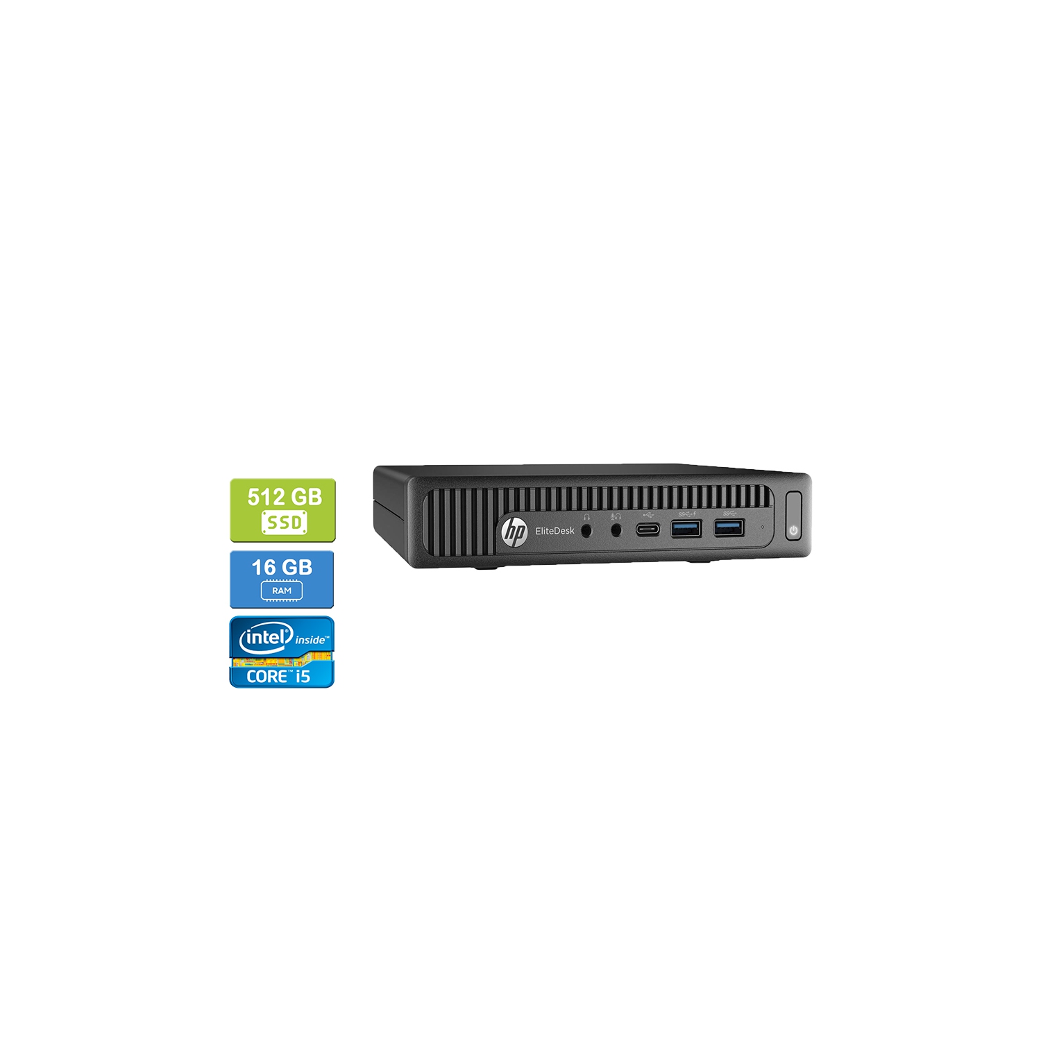 Refurbished - HP 800 G2 MINI Intel Core i5-6500T 2.50 GHz, 16GB, 512GB SSD, Win 10 Pro