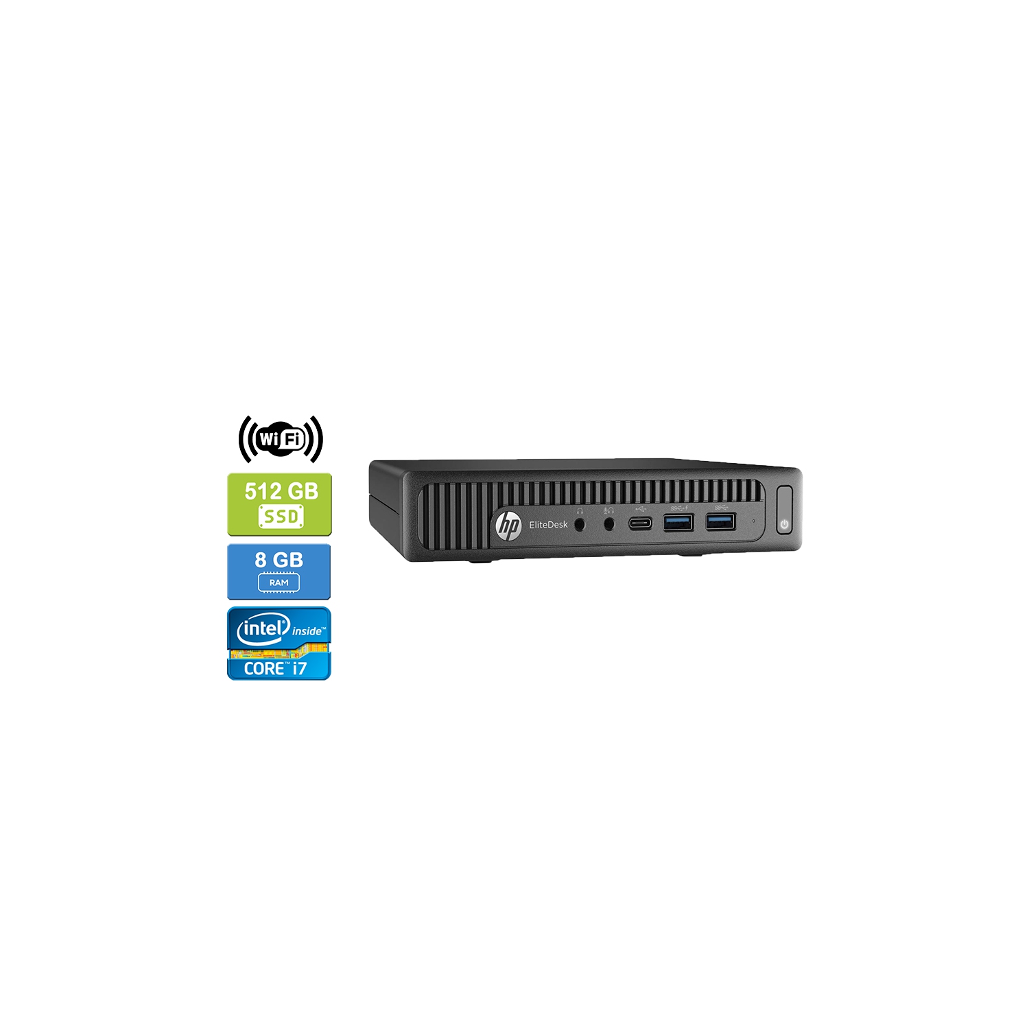 Refurbished - HP 800 G2 MINI Intel Core I7-6700T 2.80 GHz, 8GB, 512GB SSD, Win 10 Pro