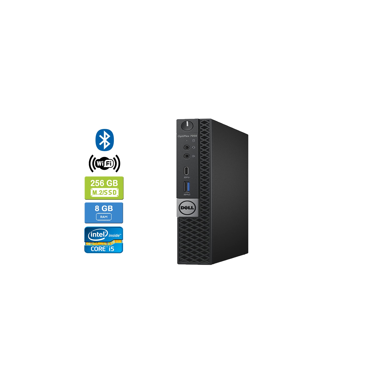 Refurbished - DELL 7050 MICRO Intel Core i5-7500T 2.70 GHz, 8GB, M.2/256GB SSD, Win 10 Pro