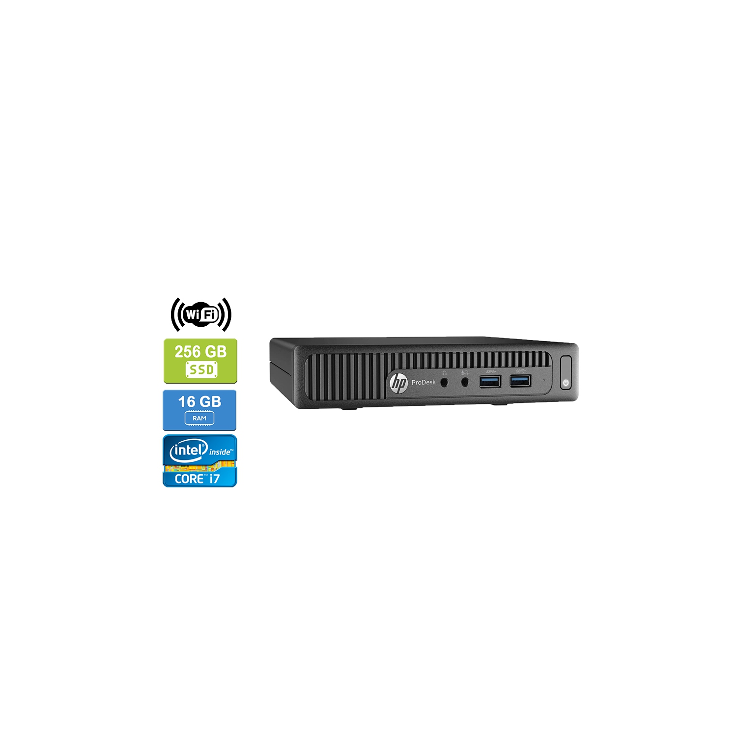 Remis à neuf: HP 600 G2 MINI Intel Core i7-6700T 2.80 GHz, 16GB, 256GB SSD, Win 10 Pro